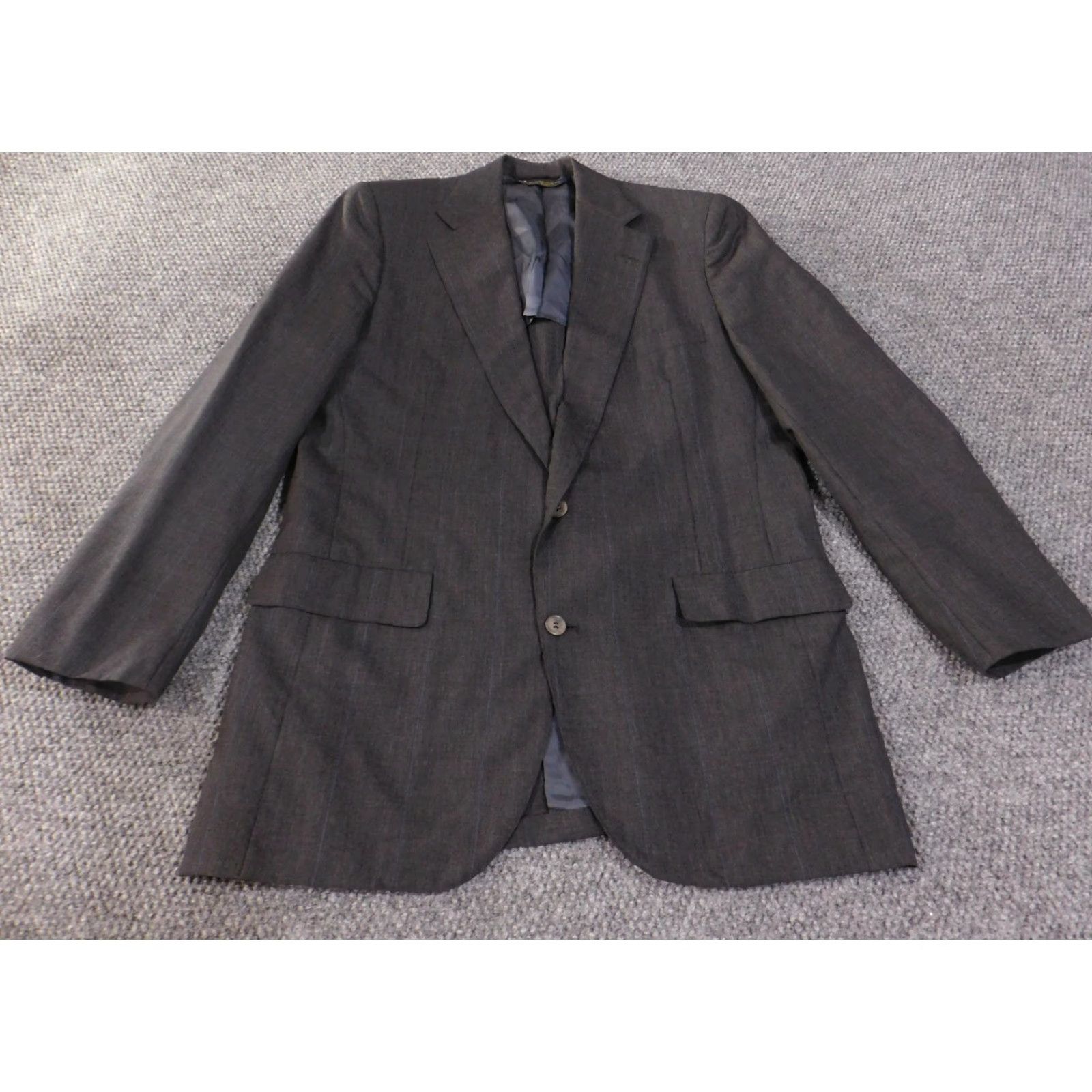 Brooks Brothers Brooks Brothers Blazer Mens 42 Long Gray Wool Lined Pinstripe 2 Piece Made in USA Size 42R - 2 Thumbnail
