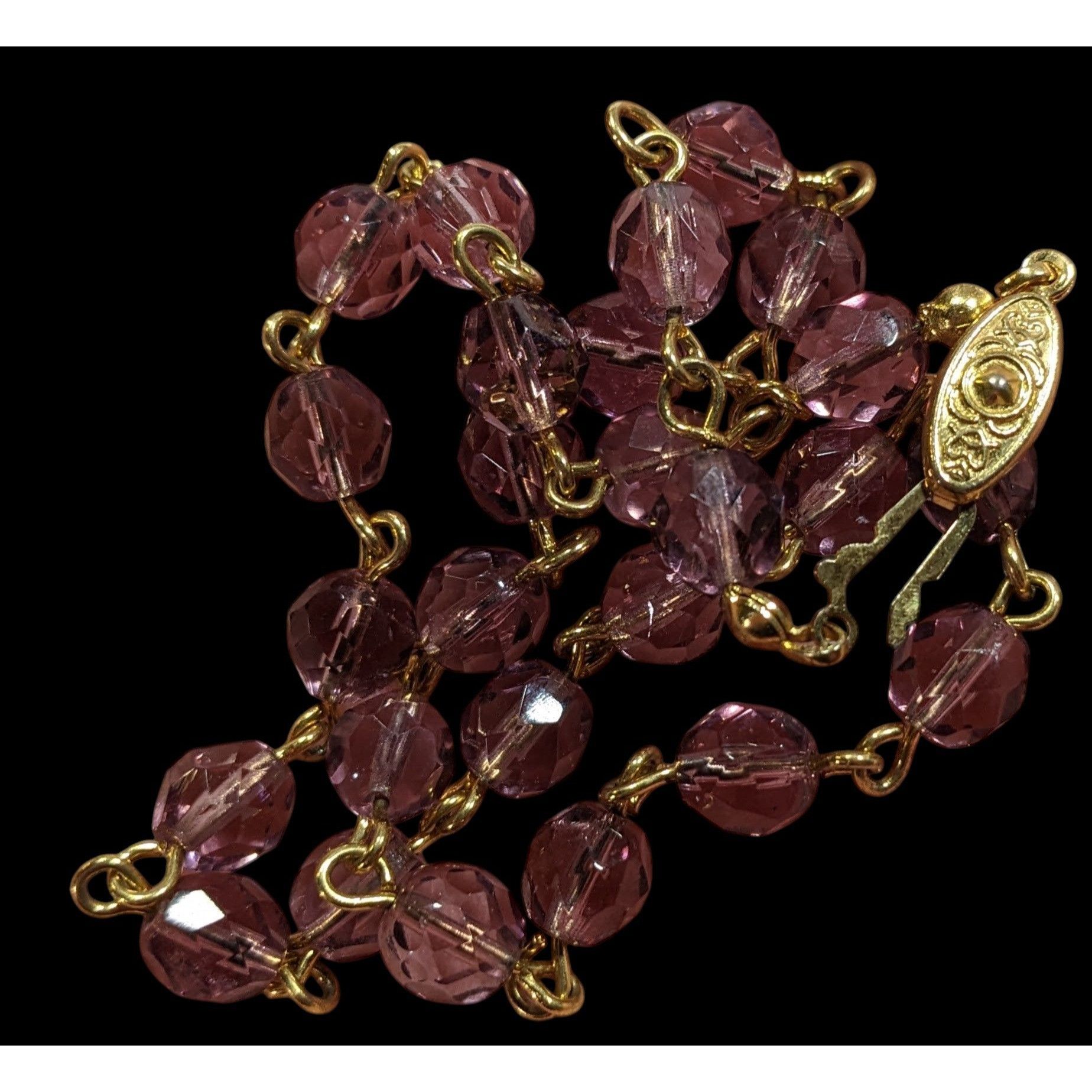 Other Elegant Regal Purple And Gold Tone Glass Beaded Necklace Size ONE SIZE - 3 Thumbnail