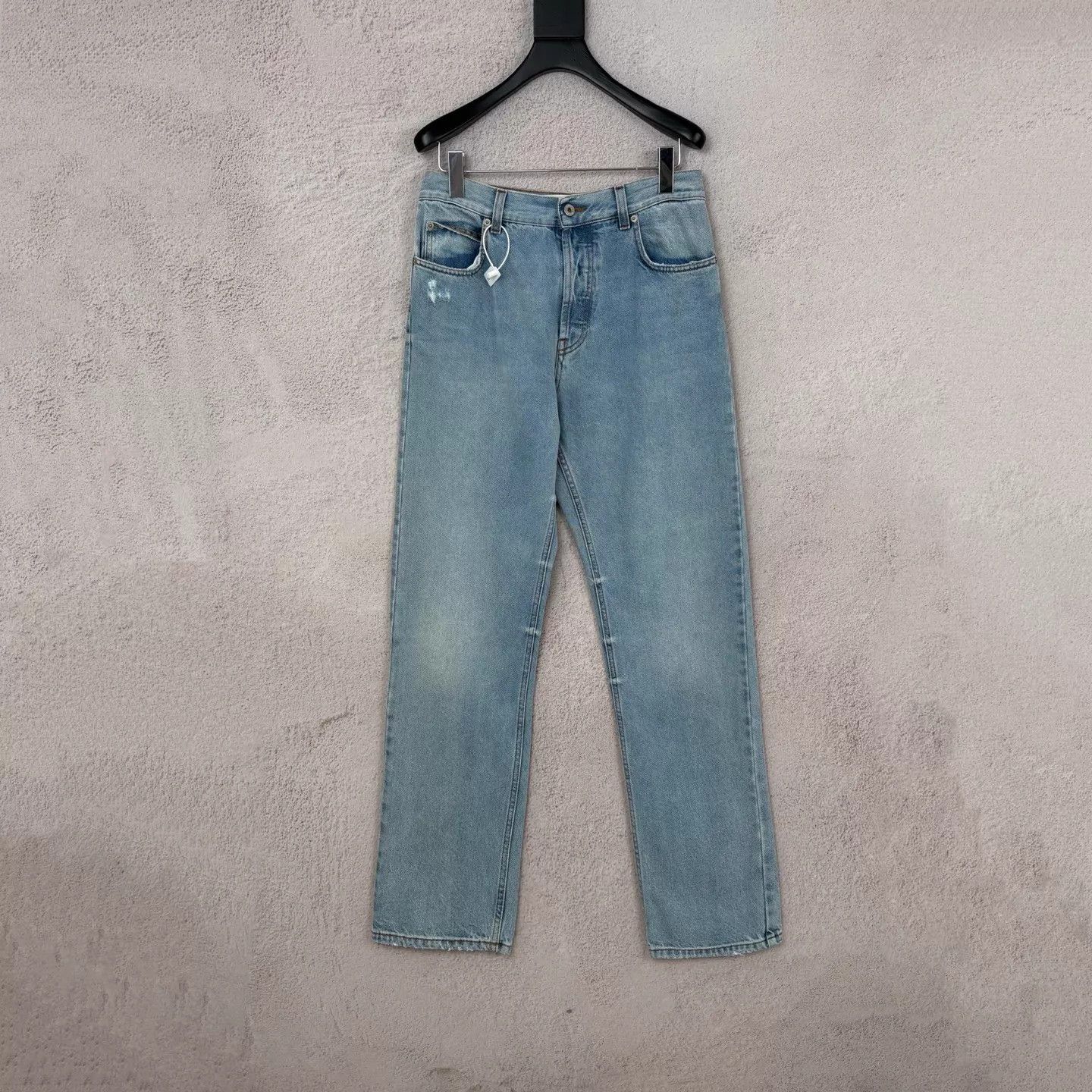 Loewe LOEWE Leather Patch Logo Distressed Washed Jeans 46 Size US 30 / EU 46 - 1 Thumbnail