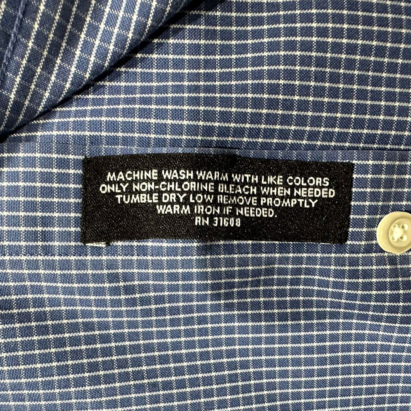 Jos. A. Bank Jos A Bank Traveler Shirt Men 15 1/2-35 Blue Graph Check Button Down Long Sleeve Size US L / EU 52-54 / 3 - 6 Thumbnail