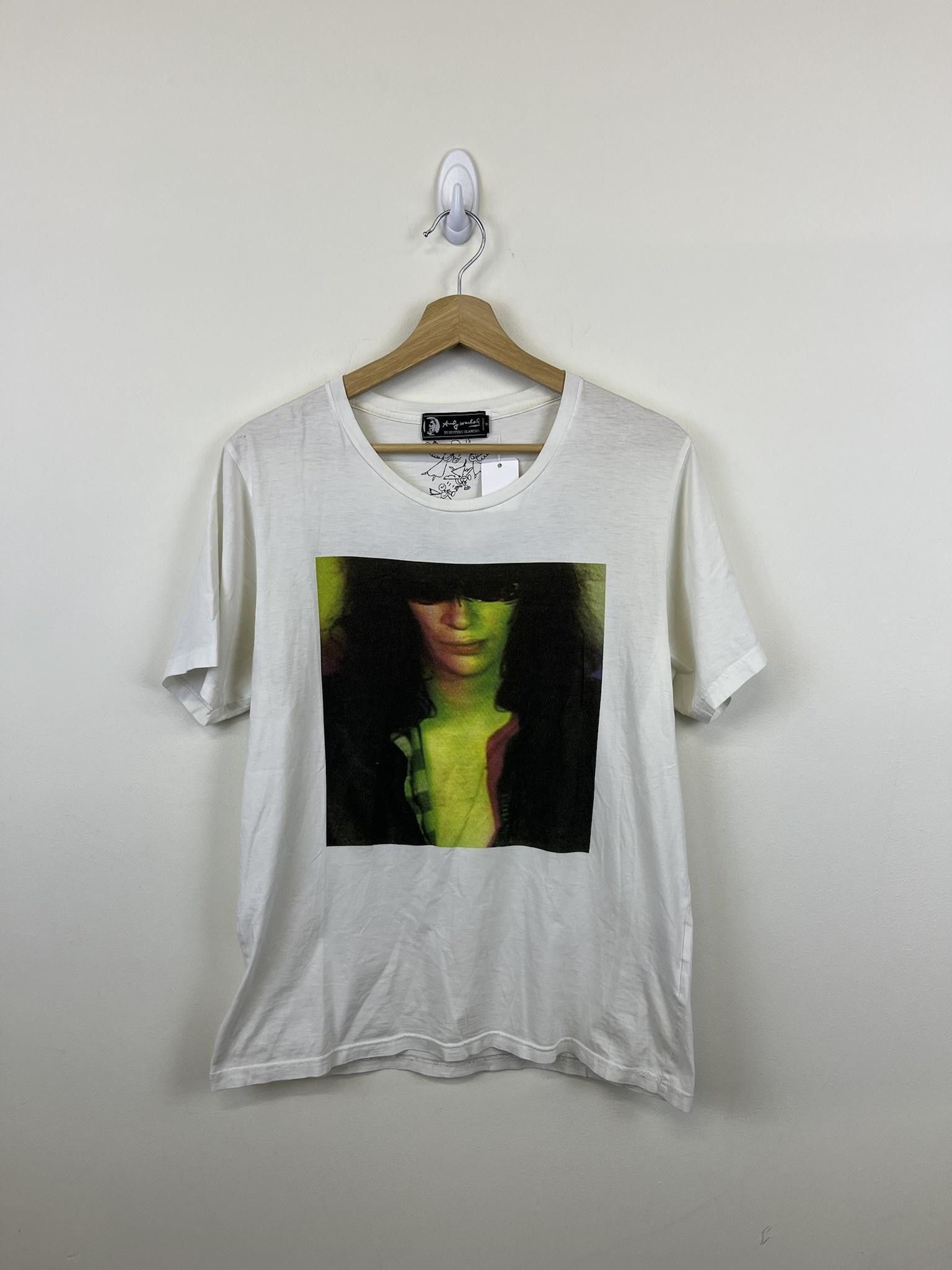 image of Hysteric Glamour X Andy Warhol Joey Ramone Tee in White, Men's (Size Medium)