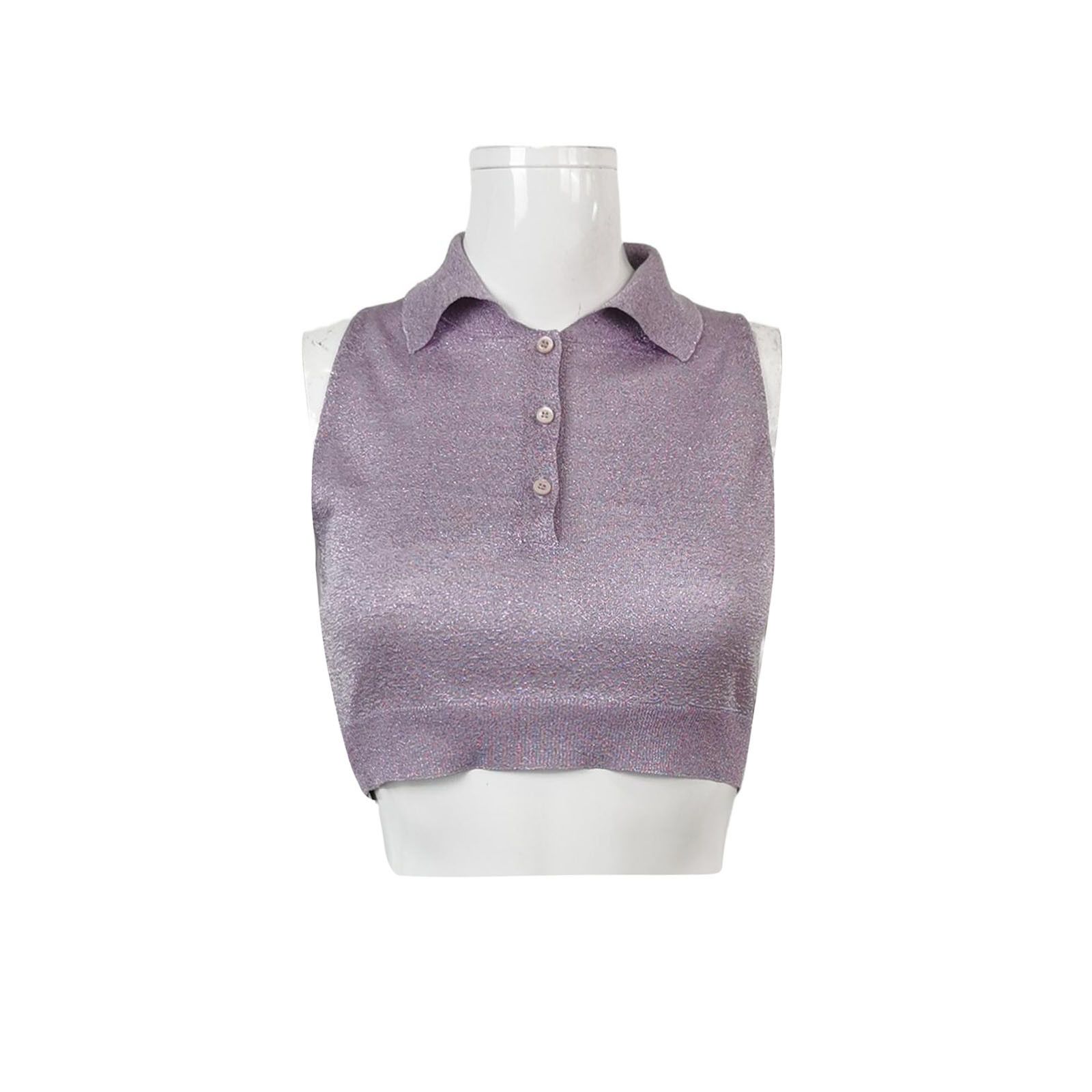 Prada Prada Metallic Knit Polo Size 36 Size XS / US 0-2 / IT 36-38 - 1 Thumbnail