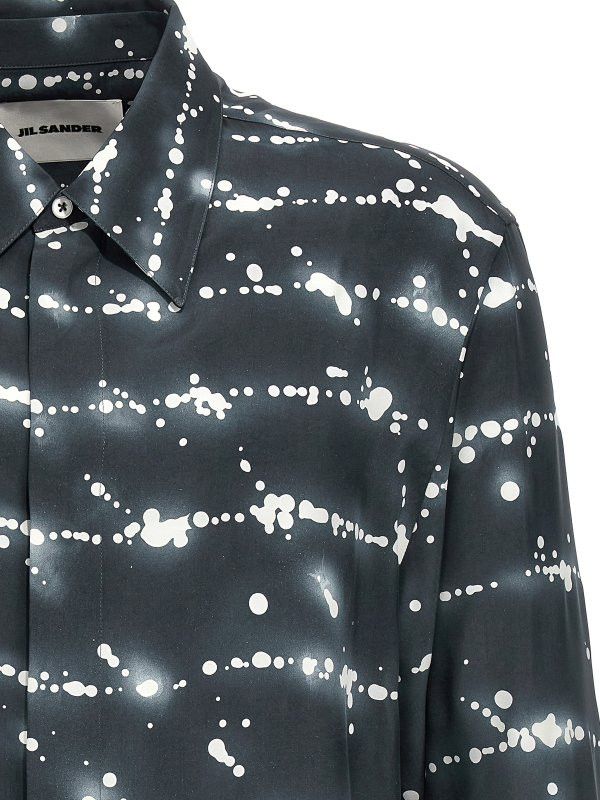 Jil Sander o1y1124 Long Sleeves Patterned Shirt in Lead & White Size US S / EU 44-46 / 1 - 3 Thumbnail