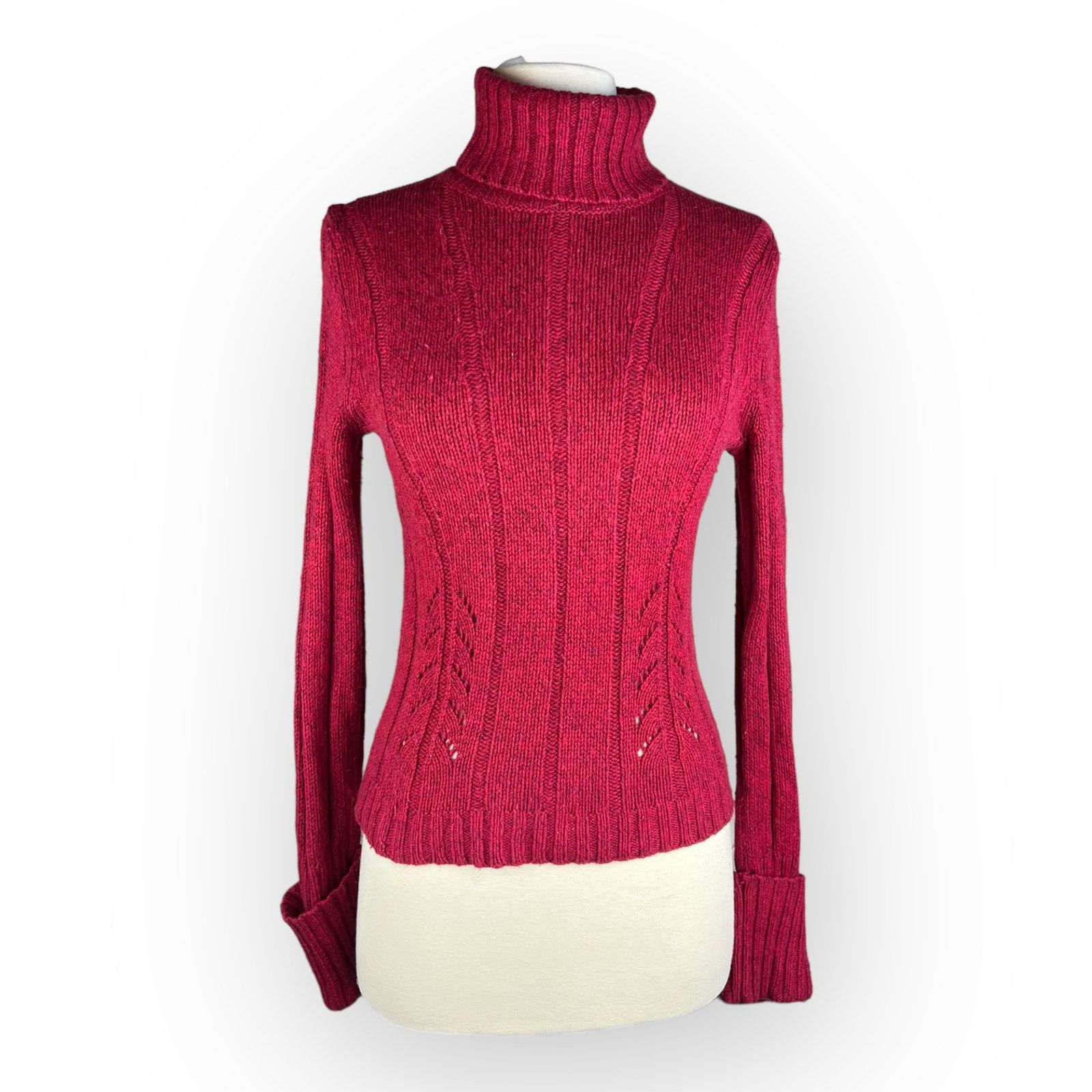 Express Vintage Express Red Turtleneck Sweater | Y2K Size S / US 4 / IT 40 - 1 Thumbnail