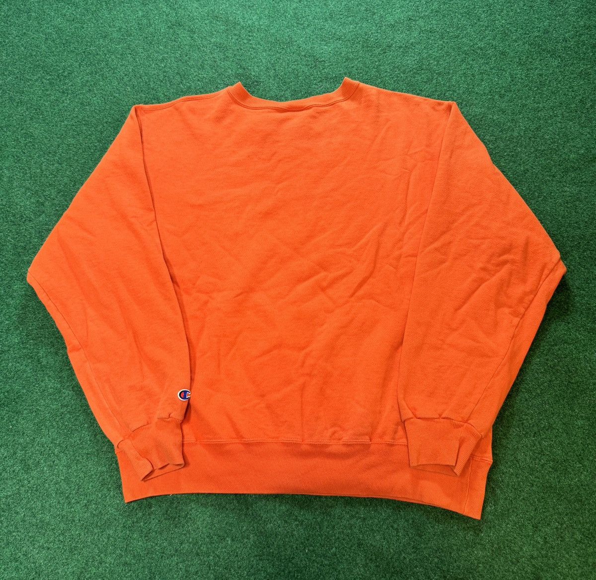 Champion × Vintage Vintage 90s Y2K Champion Orange Crewneck Fall Sweatshirt Size US XL / EU 56 / 4 - 3 Thumbnail