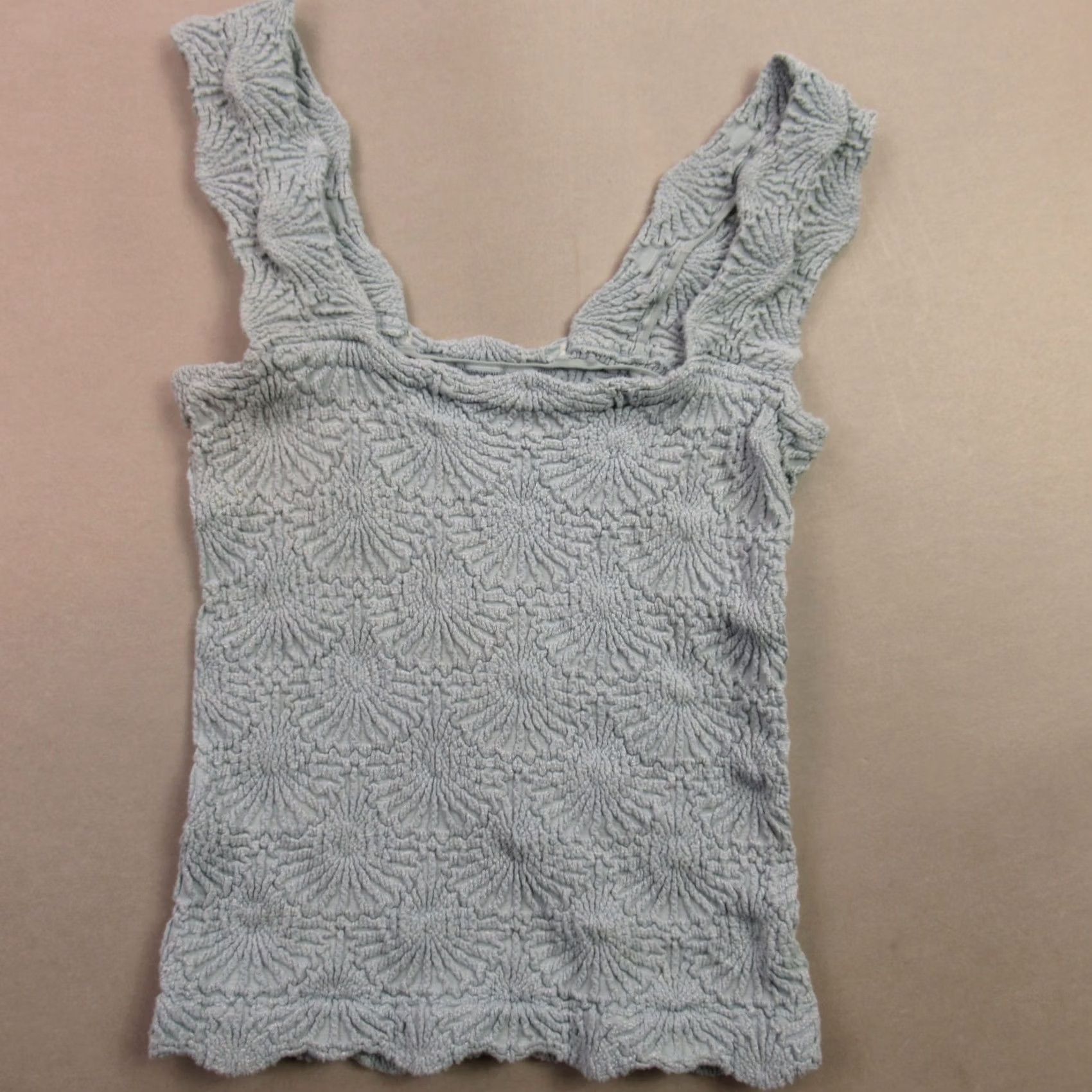 Free People Free People Shirt Medium Blue Square Neck Sleeveless Pullover Womens Size M / US 6-8 / IT 42-44 - 3 Thumbnail