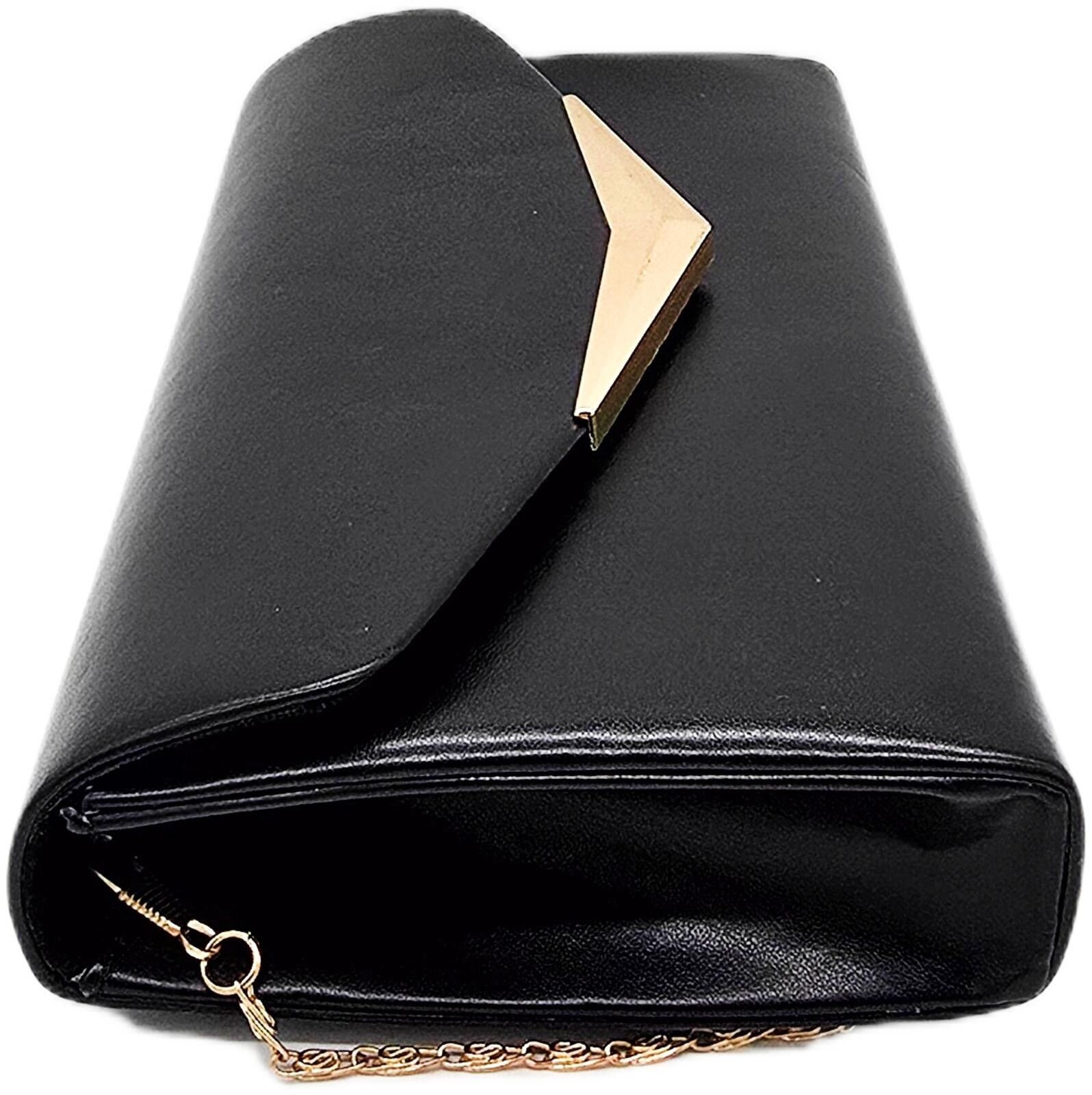 Genetic Manipulation Shinichiro Kuriya Elegant Black Clutch Purse with Gold Chain and Accent Size ONE SIZE - 3 Thumbnail