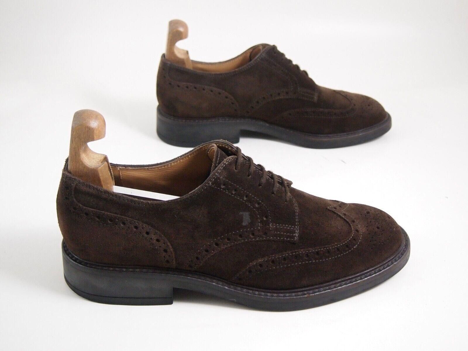 Tod's TOD's Wingtip Brogues Brown Suede Mens EU 42.5 US 9.5 $620 Size US 9.5 / EU 42-43 - 4 Thumbnail
