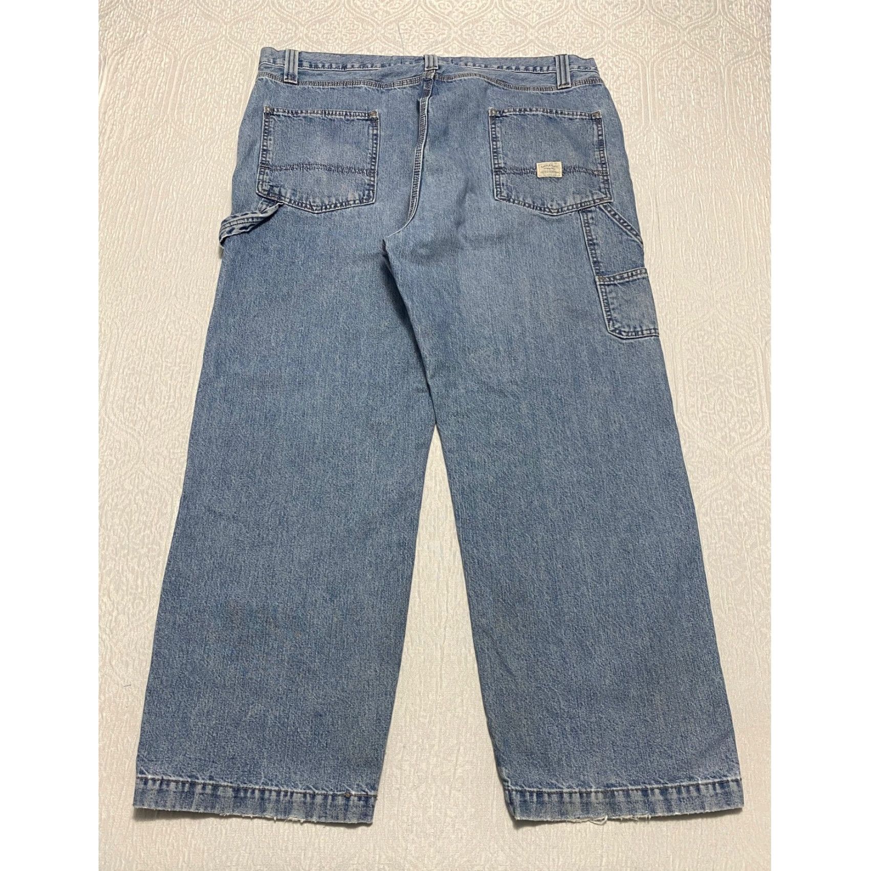 Vintage Levi Strauss Signature Carpenter Jeans Light Wash Denim Mens Size 40x29 Wide Leg Relaxed Fit Workwear Denim Pants Jeans Mens 40 29 blue Carpenter Size US 40 / EU 56 - 2 Thumbnail