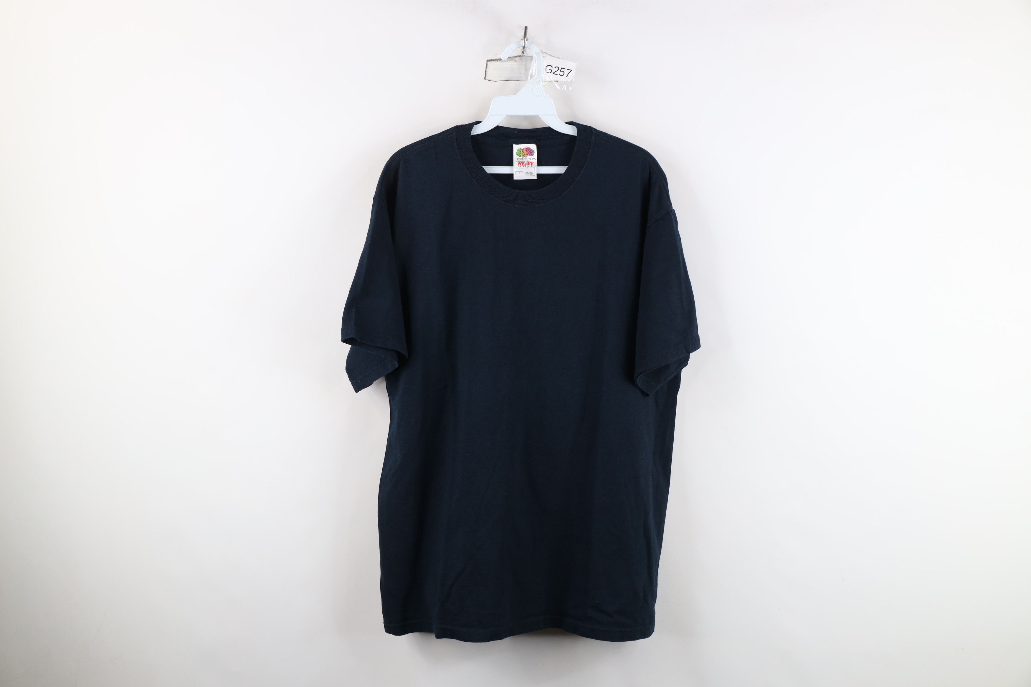 Vintage Vintage 90s Y2K Streetwear Blank Heavy Cotton T-Shirt Black Size US L / EU 52-54 / 3 - 1 Thumbnail