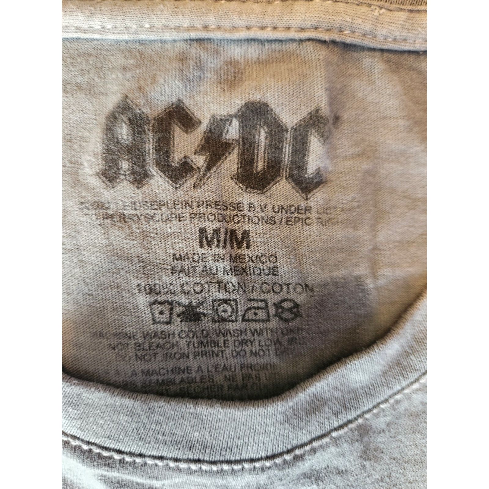 Vintage AC/DC Tie Dye Short Sleeve Crop Top T-Shirt Gray Size M Women Crew Neck Size M / US 6-8 / IT 42-44 - 2 Thumbnail