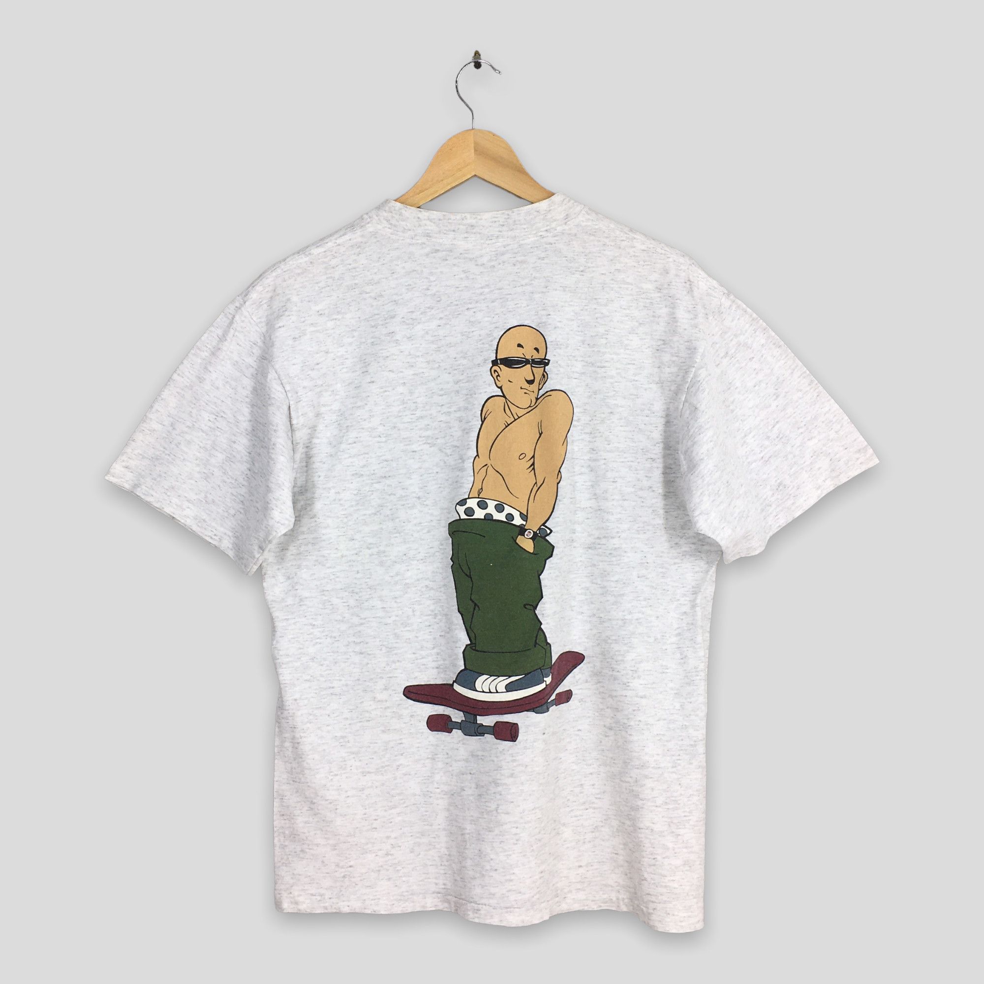 Vintage Vintage 90's Stymie Skate Streetwear Gray T shirt Medium Size US M / EU 48-50 / 2 - 8 Thumbnail