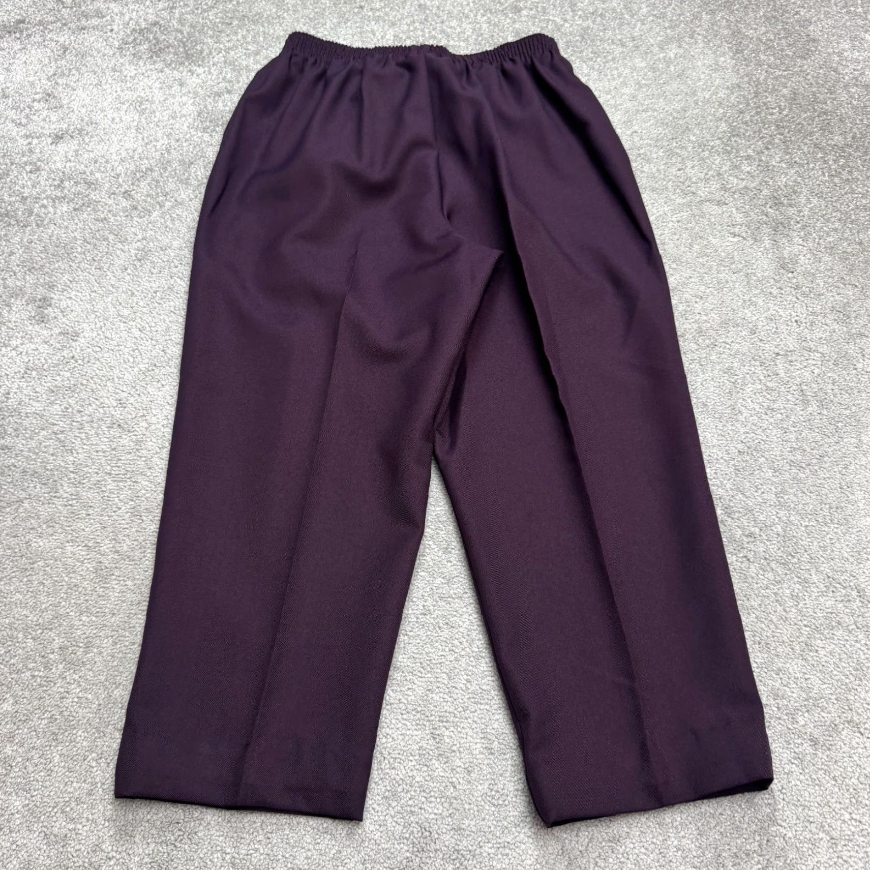 Vintage BonWorth Womens Large Petite Pull On Cropped Dress Pants Purple Elastic Size 36" / US 14 / IT 50 - 2 Thumbnail
