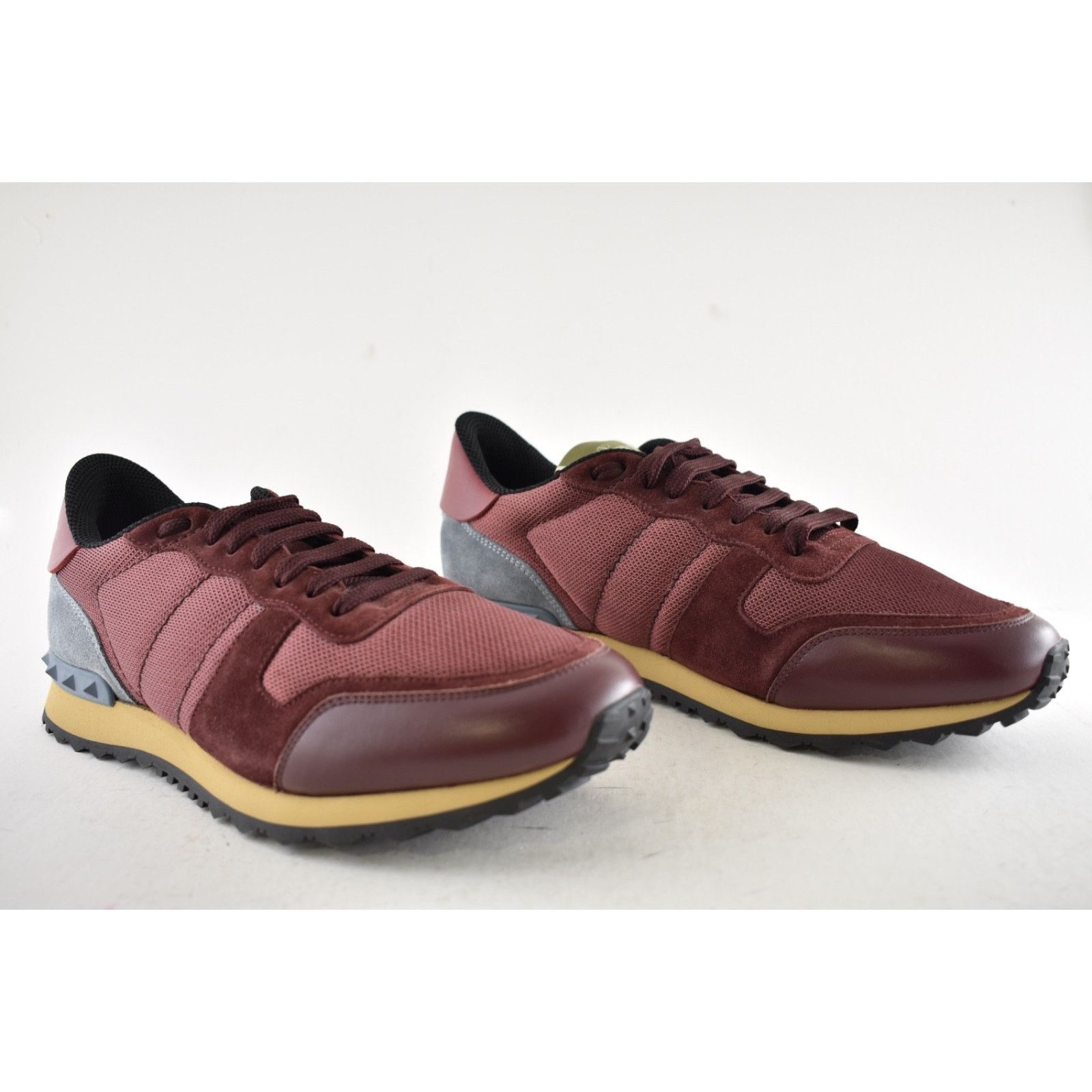 Valentino Valentino Rockstud Burgundy Blue Rockrunner Trainer 10.5 Size US 10.5 / EU 43-44 - 3 Thumbnail