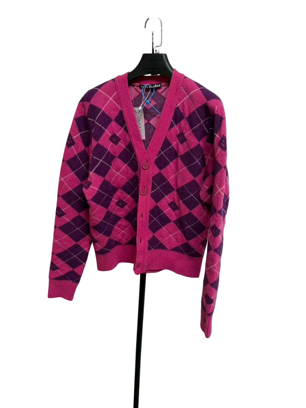 Acne Studios Acne Studios Argyle Face V-Neck Cardigan Size S Size US S / EU 44-46 / 1 - 1 Thumbnail