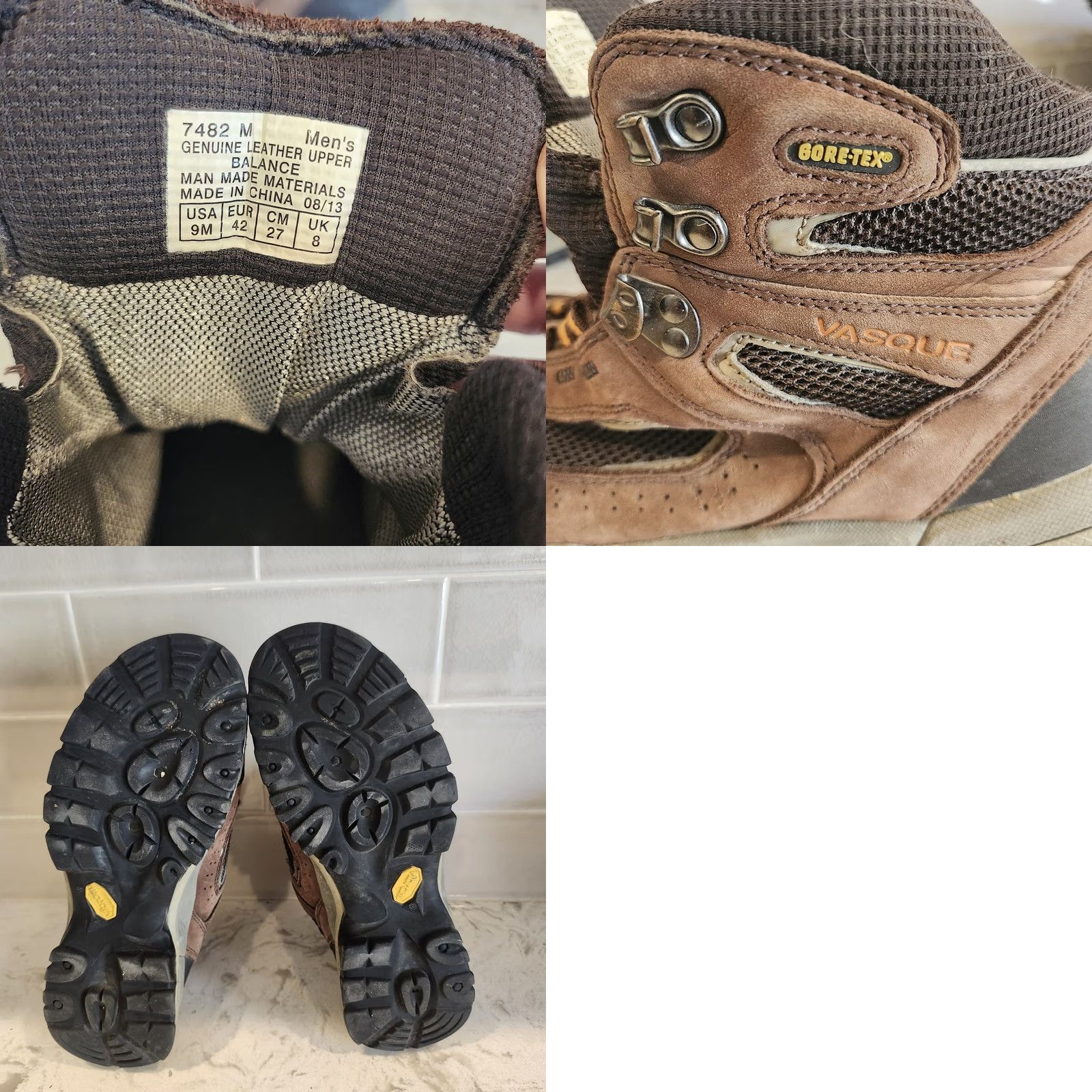 Vasque Vasque Gore Tex Hiking Boots Mens 9M Brown Waterproof Trail Outdoor NO SHOELACES Boots Mens Brown Gore Tex Hiking Boots Size US 8 / EU 41 - 9 Thumbnail