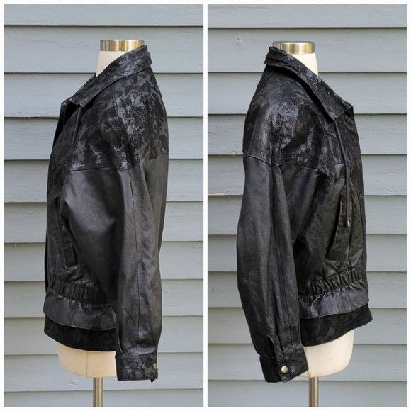 Wilsons Leather Vintage 90s y2k Black Suede Leather Moto Motorcycle Biker Gr Size US S / EU 44-46 / 1 - 2 Thumbnail