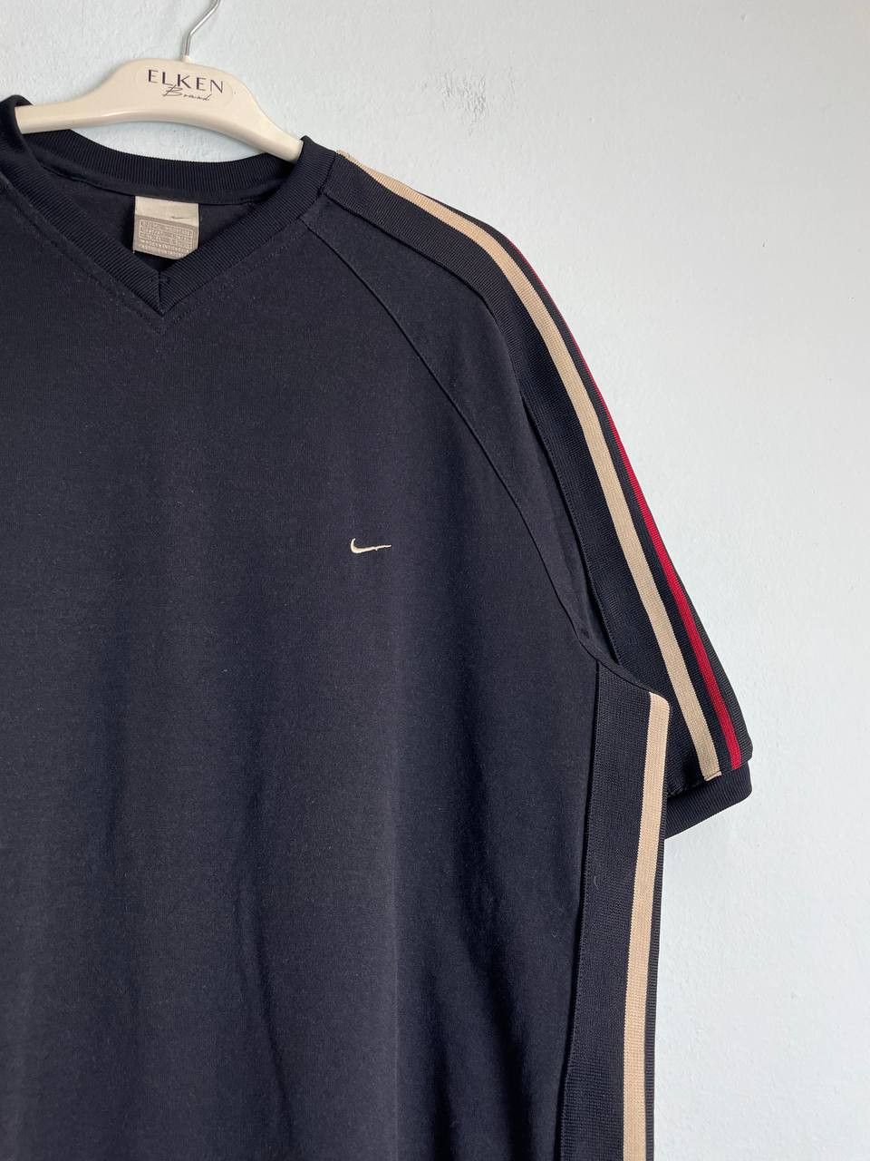 Nike × Vintage Nike swoosh streetwear vintage navy blue tee Size US XL / EU 56 / 4 - 3 Thumbnail