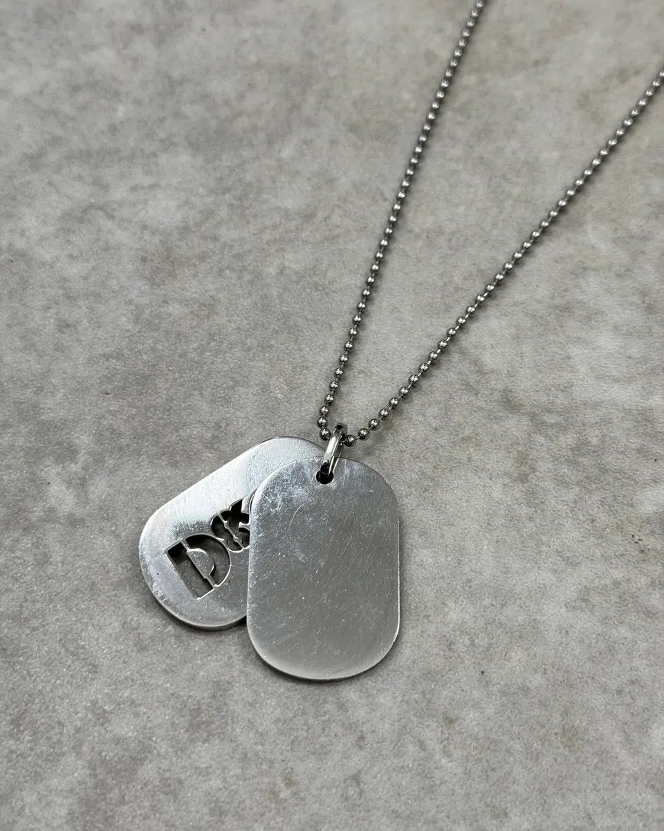 Dolce & Gabbana Dolce & Gabbana Double Black Leather & Silver Dogtag Necklace Size ONE SIZE - 6 Thumbnail