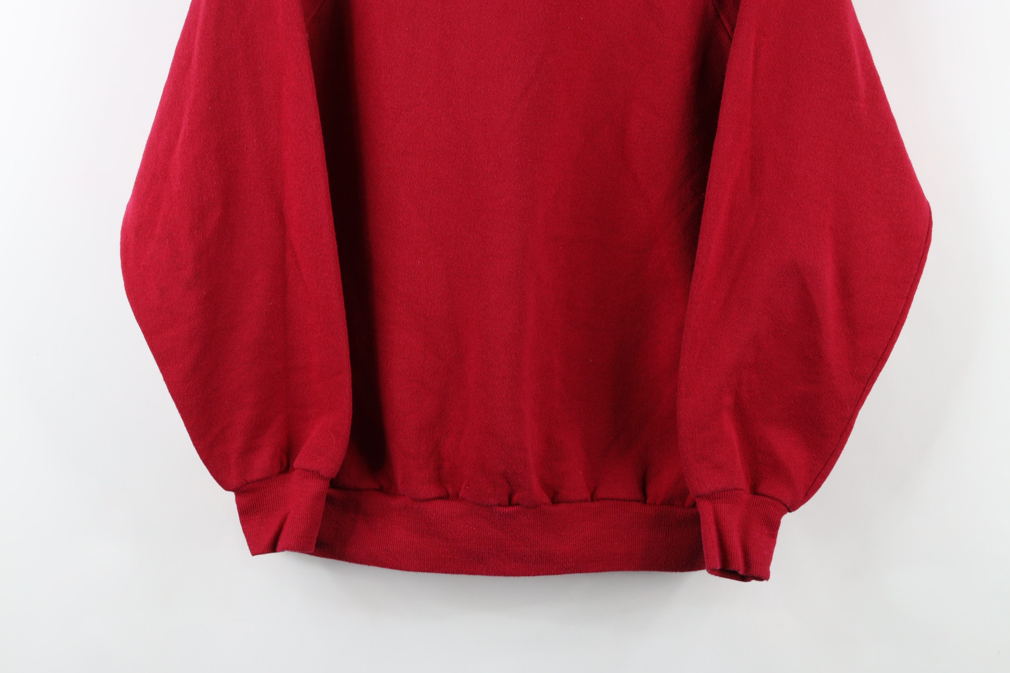 Vintage Vintage 70s Streetwear Raglan Crewneck Sweatshirt Red USA Size US L / EU 52-54 / 3 - 3 Thumbnail
