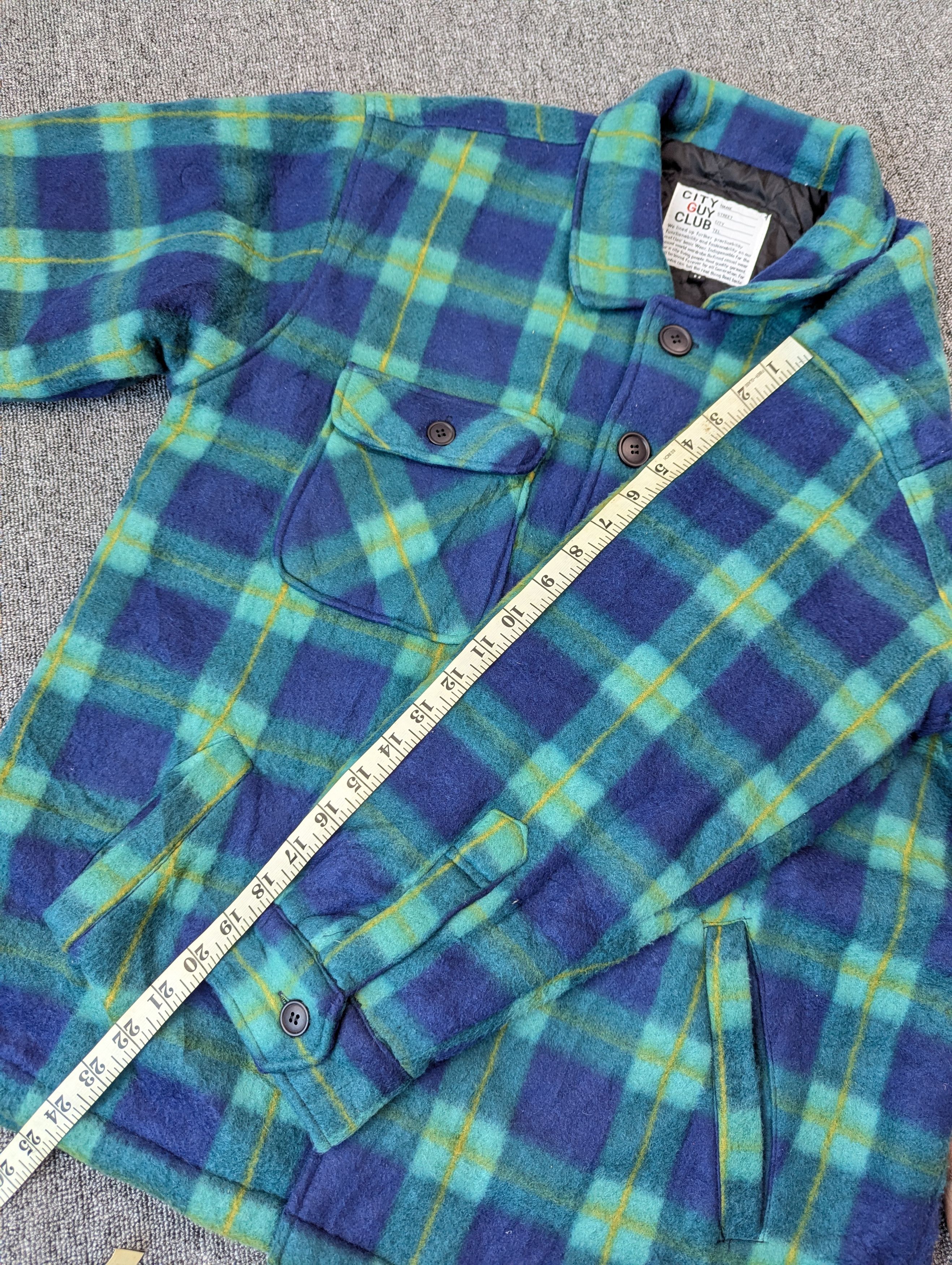 Japanese Brand City Guy Club Checked Fleece Quilted Button Ups Jacket Size US M / EU 48-50 / 2 - 16 Thumbnail