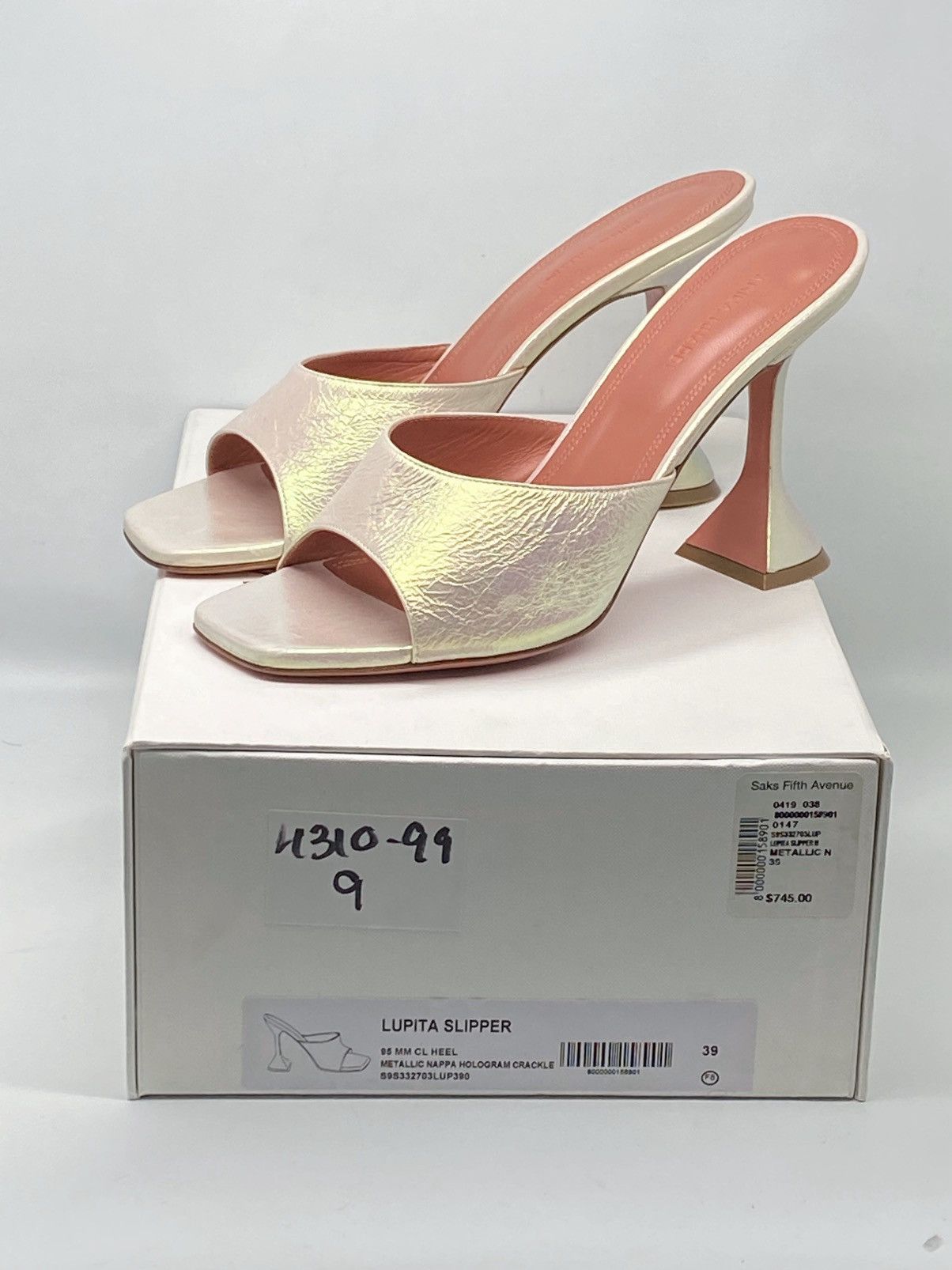 Amina Muaddi Amina Muaddi Lupita Holographic Leather Mule size 39 Size US 9 / IT 39 - 12 Thumbnail