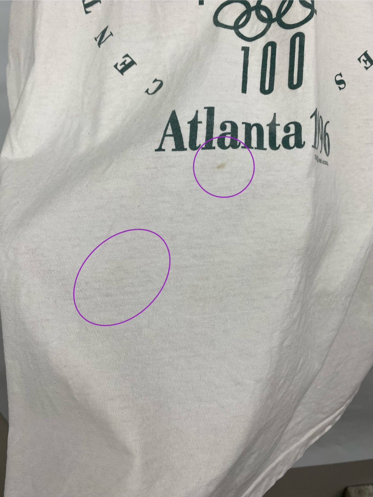 Hanes 🇺🇸 Vintage 1996 Atlanta Olympic Games T-Shirt Retro Y2K USA Size US XL / EU 56 / 4 - 8 Thumbnail