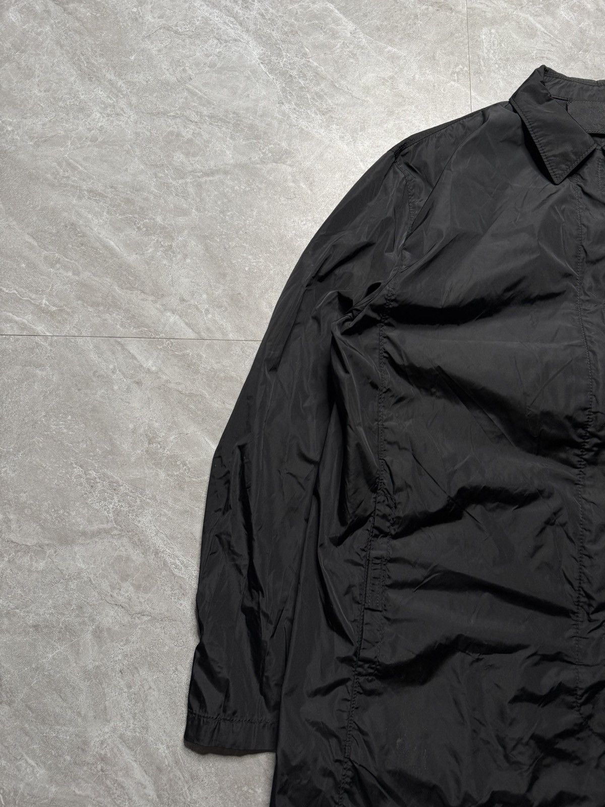 Prada Vintage Prada Nylon Long Coat W 2 Way Zip & Velcro Closure Size US XXS / EU 40 - 4 Thumbnail