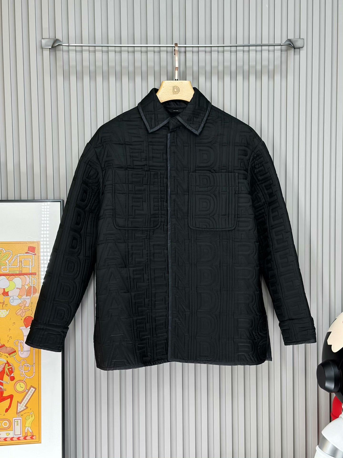 Fendi FENDI Black Letter Print Collar Jacket Size US S / EU 44-46 / 1 - 1 Thumbnail