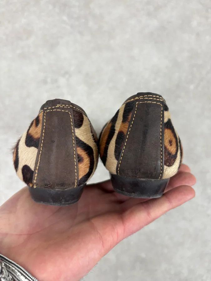 Gucci 2000s Gucci Leopard Print Pony Hair Slip On Ballet Flats Size US 7 / IT 37 - 5 Thumbnail