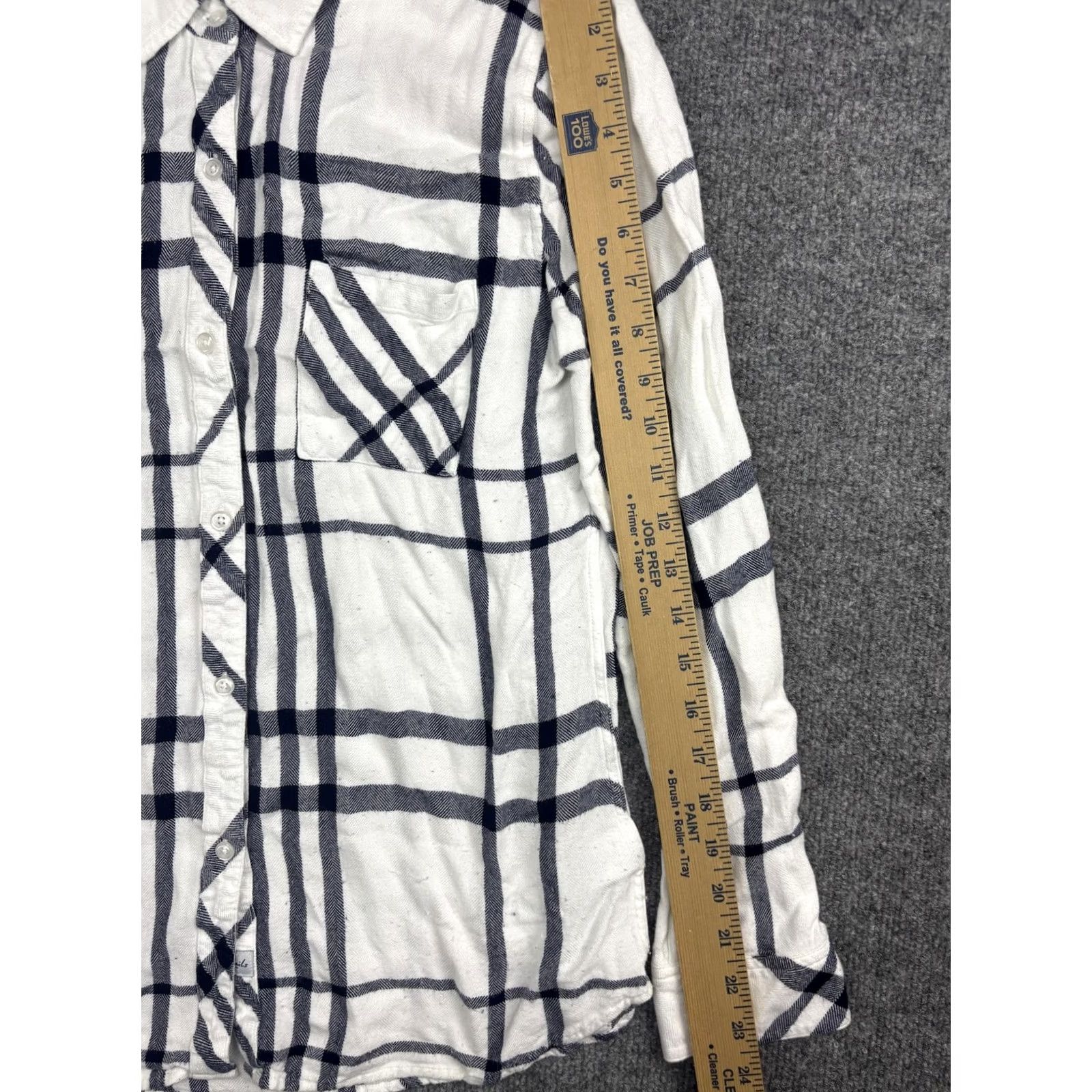 Rails Rails Hunter Shirt Womens Medium White Navy Plaid Button Front Long Sleeve Top Size M / US 6-8 / IT 42-44 - 4 Thumbnail