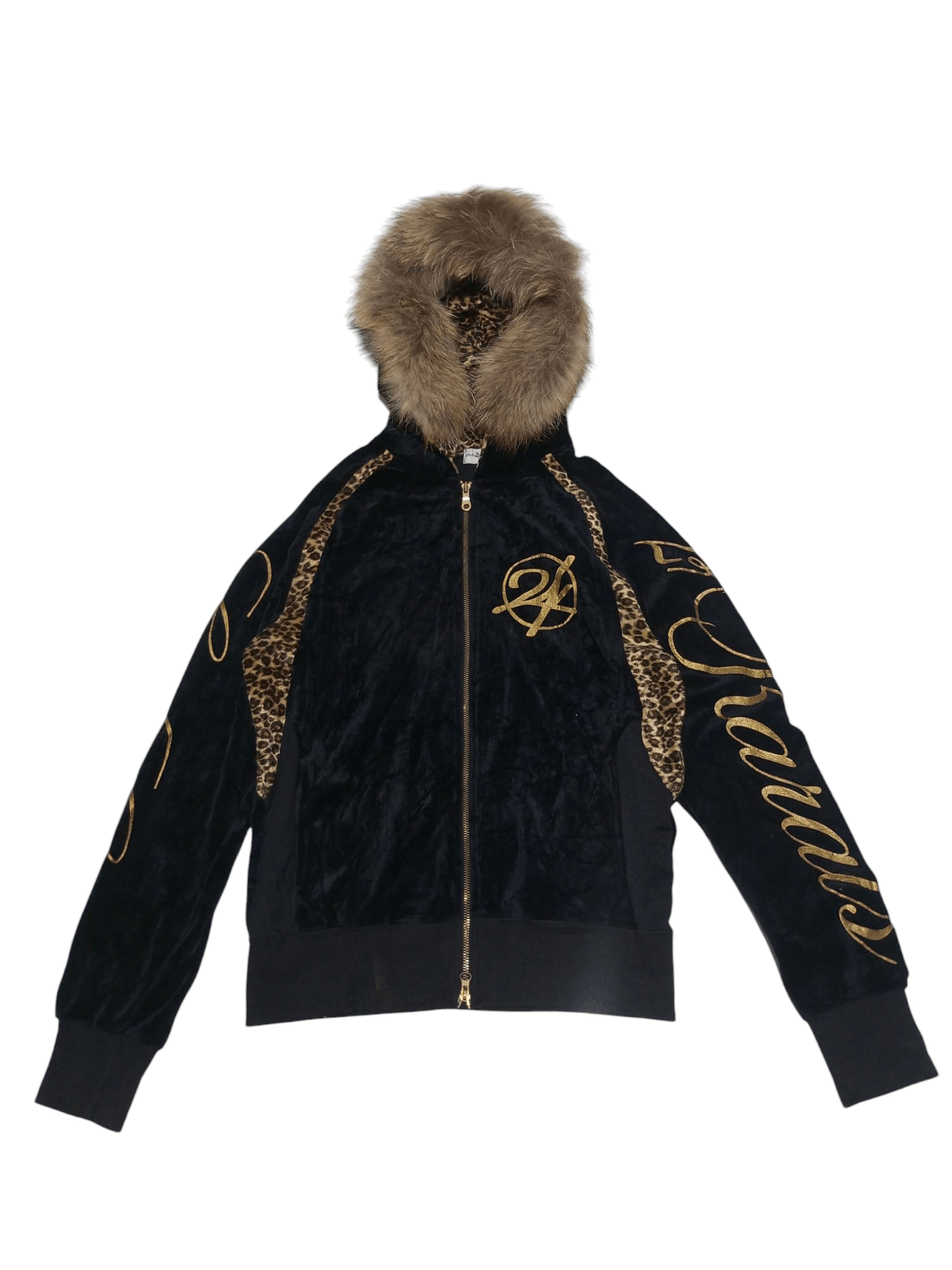 Japanese Brand 24 karats leopard velvet double zipper fur hoodie Size US L / EU 52-54 / 3 - 1 Thumbnail