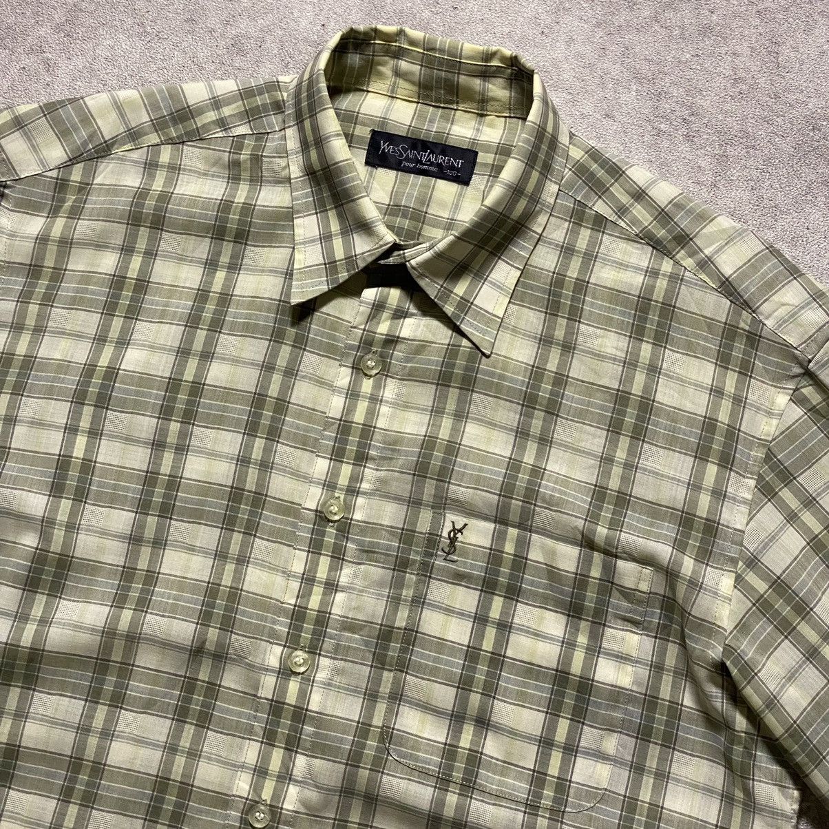 Yves Saint Laurent YSL Yves Saint Laurent Plaid Small Logo Size US L / EU 52-54 / 3 - 2 Thumbnail