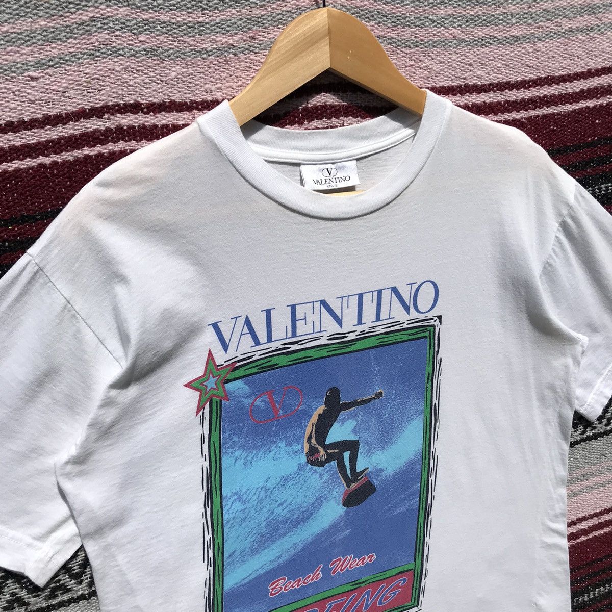 Valentino Vintage Valentino Studio Surfing Tee Valentino Crop Top Size US M / EU 48-50 / 2 - 4 Thumbnail