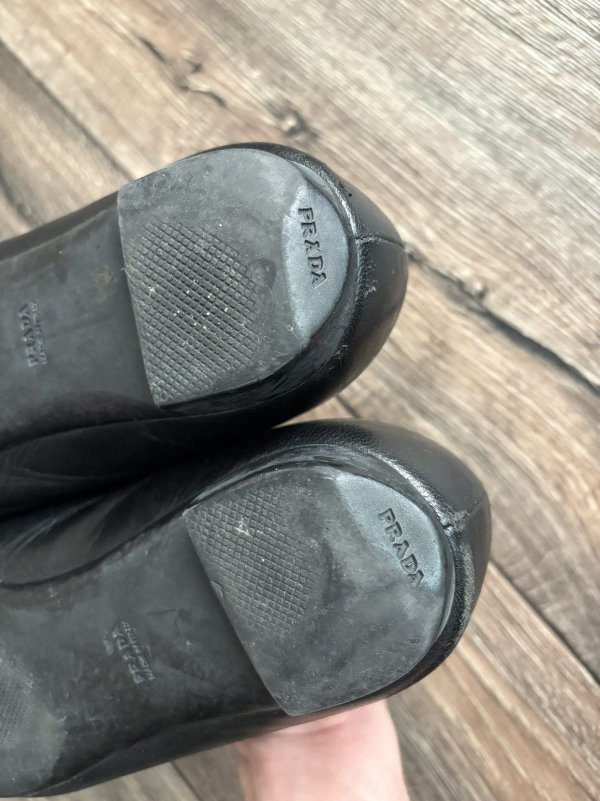 Prada Prada Black Leather Flat Shoes Women’s Square Toe Loafers Size US 9.5 / IT 39.5 - 17 Thumbnail