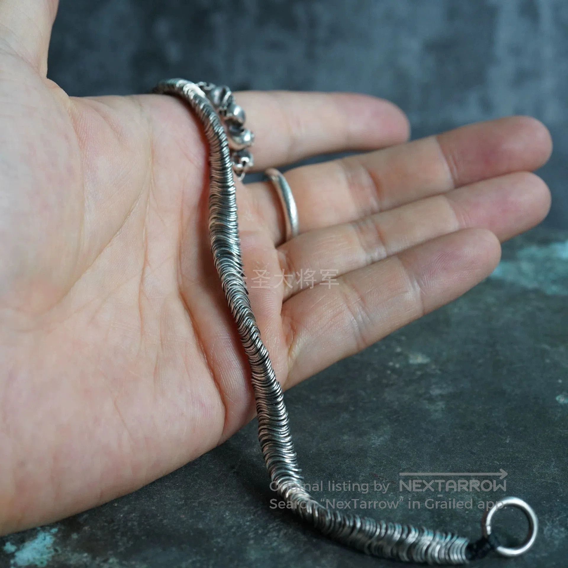 Goti Silver Coiled Bracelet with Toggle Clasp. Size ONE SIZE - 4 Thumbnail