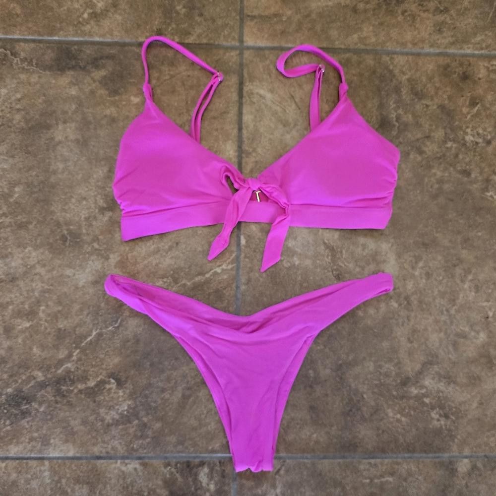 Designer Pink Neon YMI Bikini Set Size ONE SIZE - 3 Thumbnail