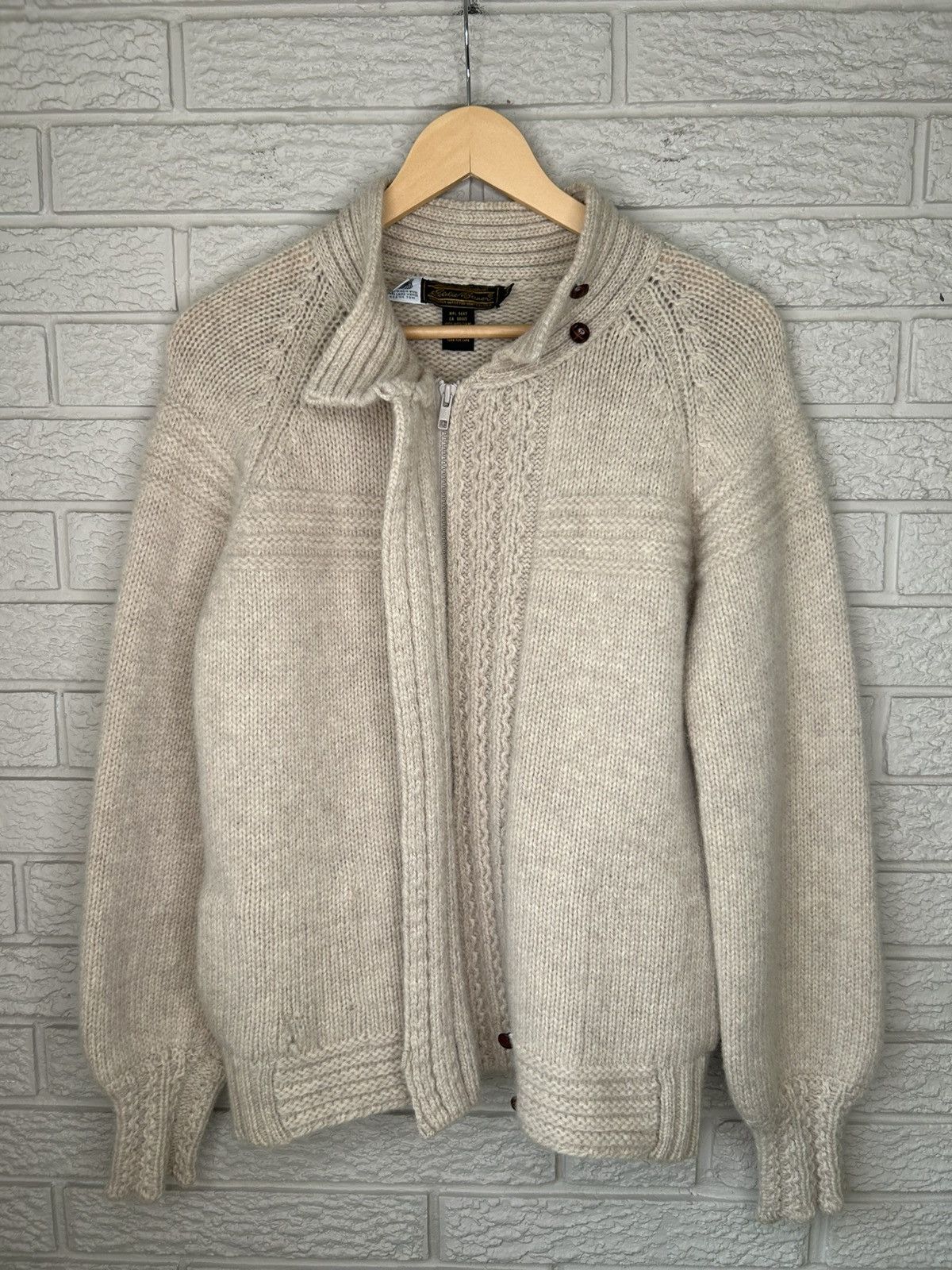 Eddie Bauer Vintage 90s Eddie Bauer Wool Zip Up Knit Sweater Size US M / EU 48-50 / 2 - 1 Thumbnail