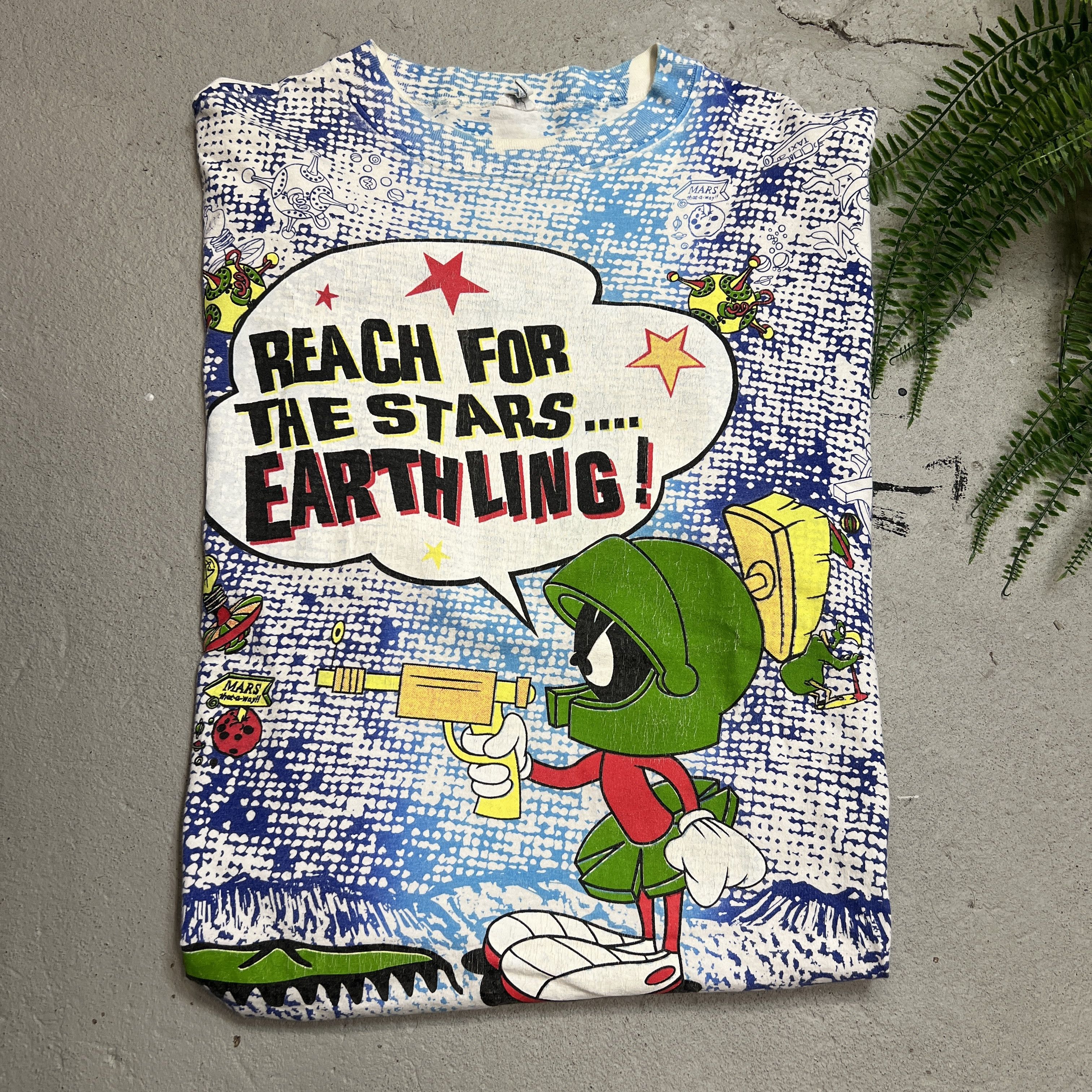 Vintage 1993 Marvin the Martian Reach For The Stars Looney Tunes Tee Size US M / EU 48-50 / 2 - 1 Thumbnail