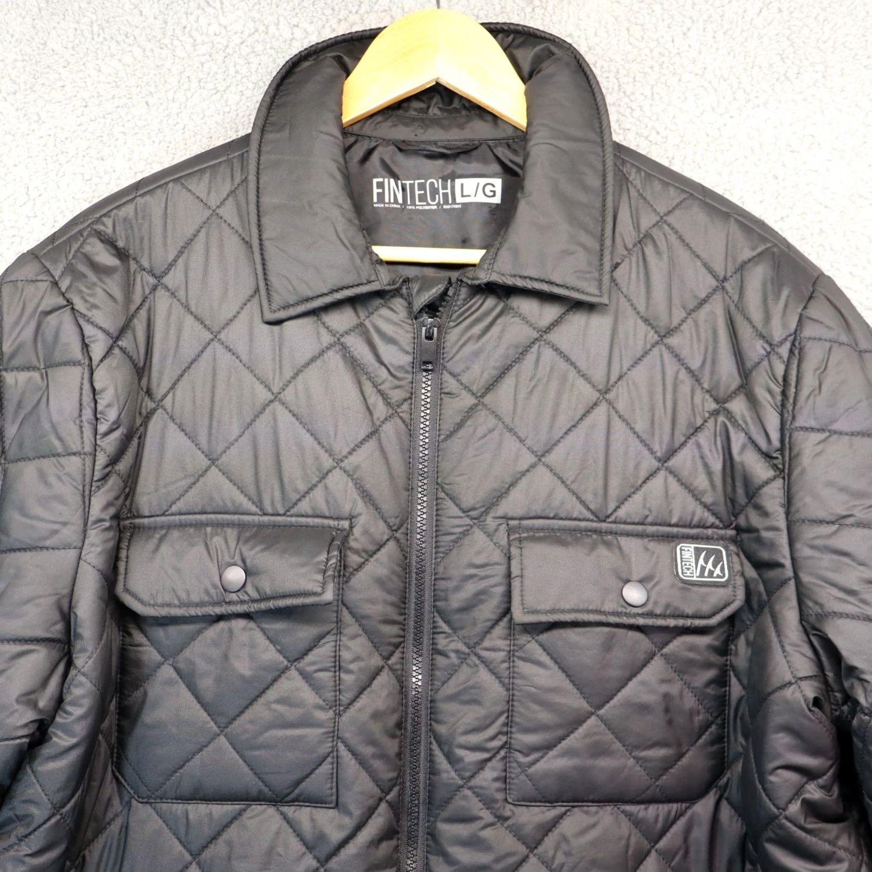 Vintage Fintech Quilted Jacket Men L Lightweight Black Full Zip Coat Puffer Gorpcore Jacket Size US L / EU 52-54 / 3 - 2 Thumbnail