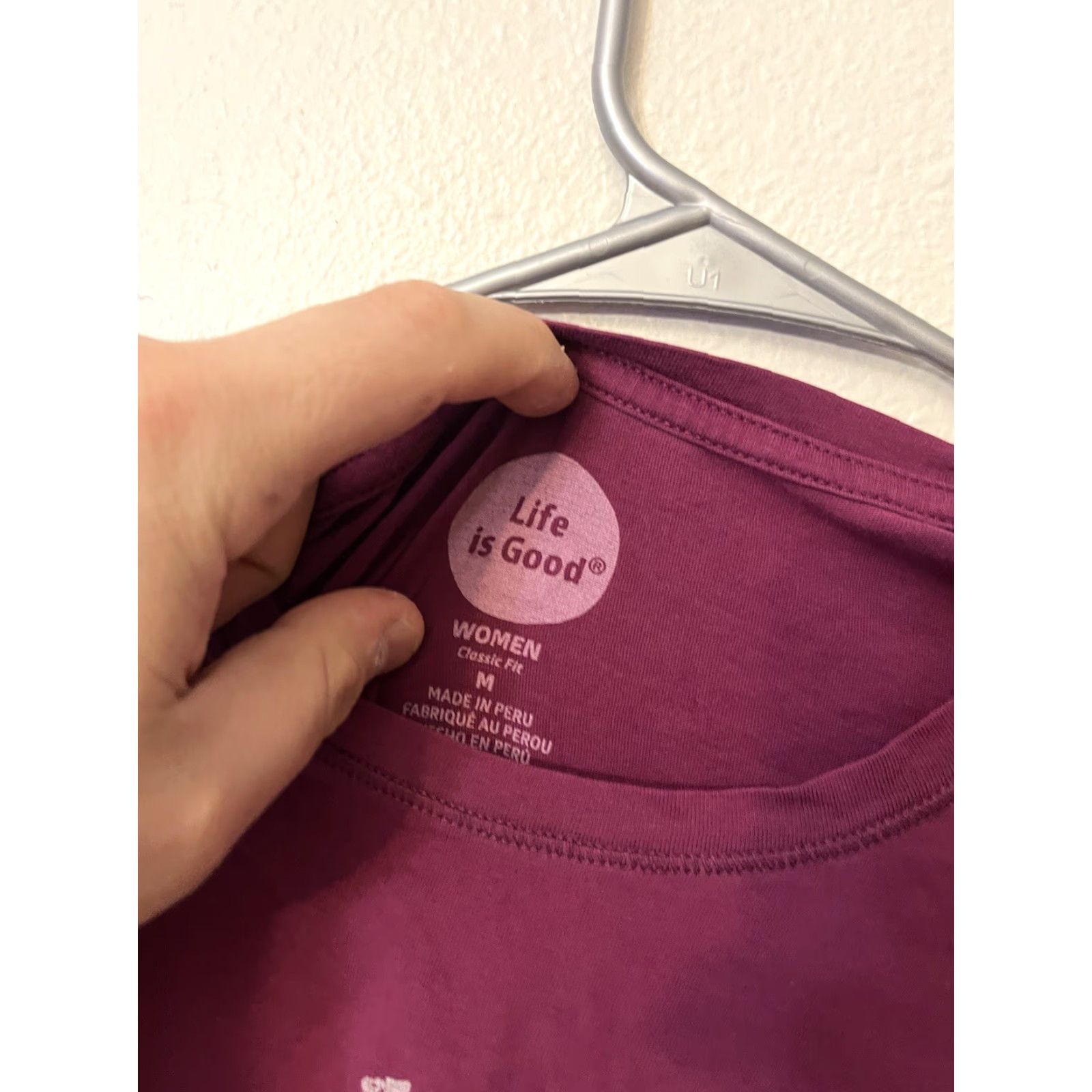 Life is Good Life Is Good Women’s Tee Shirt M Purple Yarn Needle Graphic Classic Fit Shirt Ladies M Purple Graphic Print Casual Short Sleeve Crew Neck Size M / US 6-8 / IT 42-44 - 3 Thumbnail