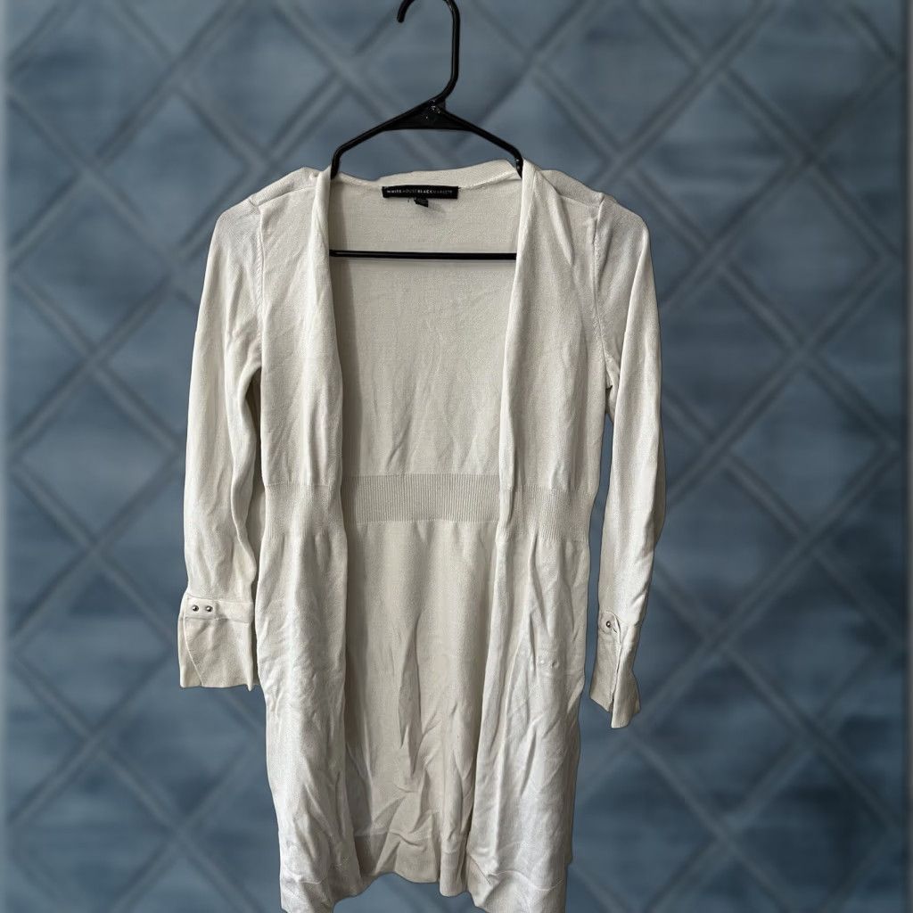 White House Black Market WHITE HOUSE BLACK MARKET Cream Cardigan Sweater Women XS Stylish Size XS / US 0-2 / IT 36-38 - 1 Thumbnail