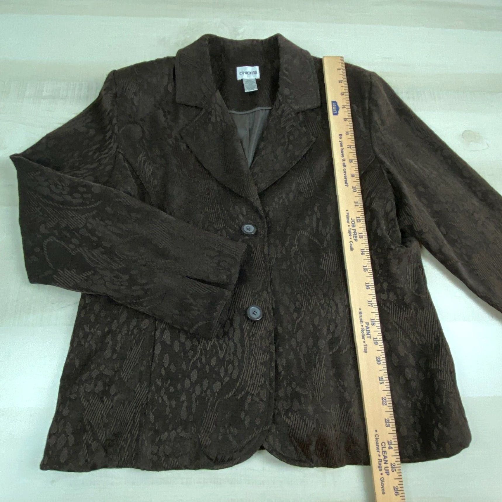 Vintage Chicos Women's Brown Textured Blazer Jacket Size 12 Size XL / US 12-14 / IT 48-50 - 7 Thumbnail