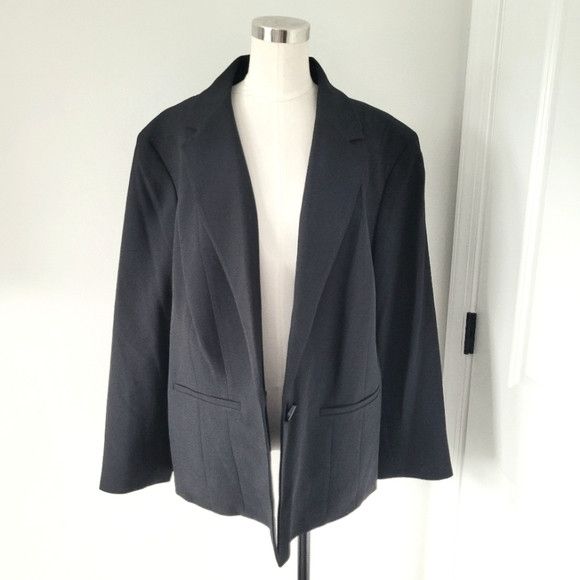 Kasper Single Button Double Slit Pocket Long Slv Blazer Sz 20W Work Size 3XL / US 20-22 - 13 Thumbnail