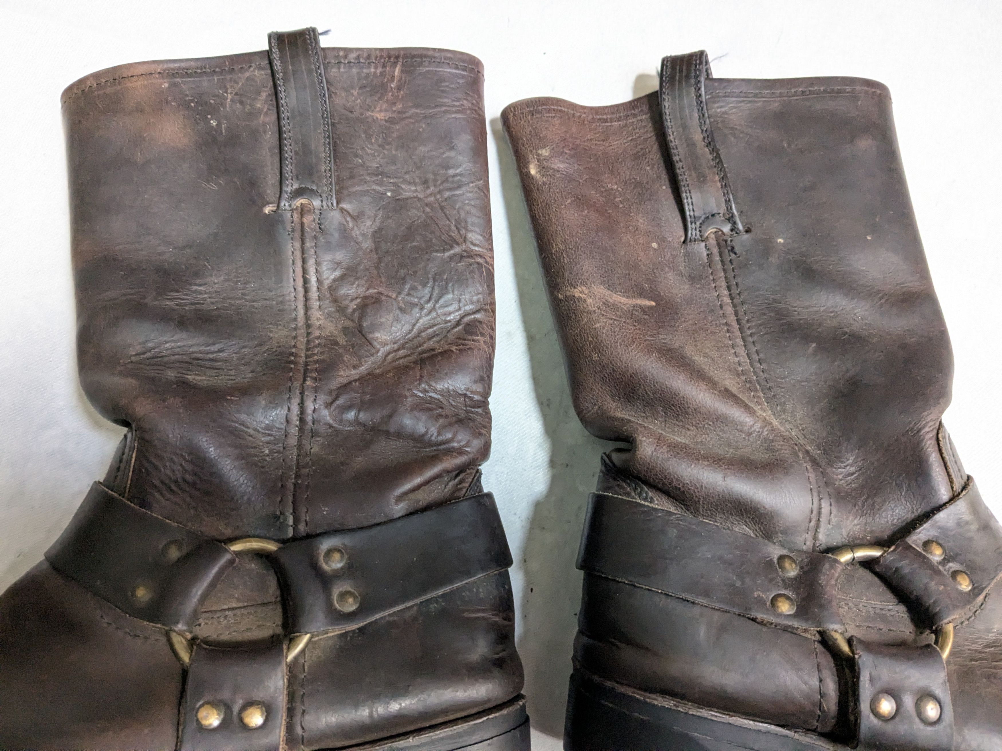 Frye Frye Harness Boots Brown 10.5 M Leather Buckle Strap Size US 10.5 / EU 43-44 - 10 Thumbnail