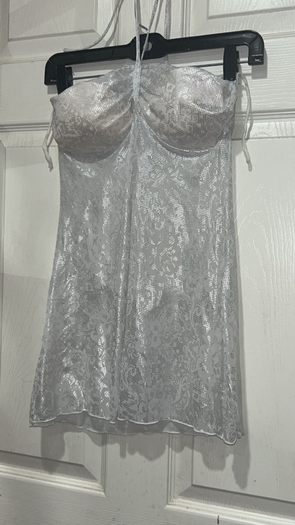 Other Women's Charlotte Russe Chemise & Slip S White Silver Size ONE SIZE - 2 Thumbnail