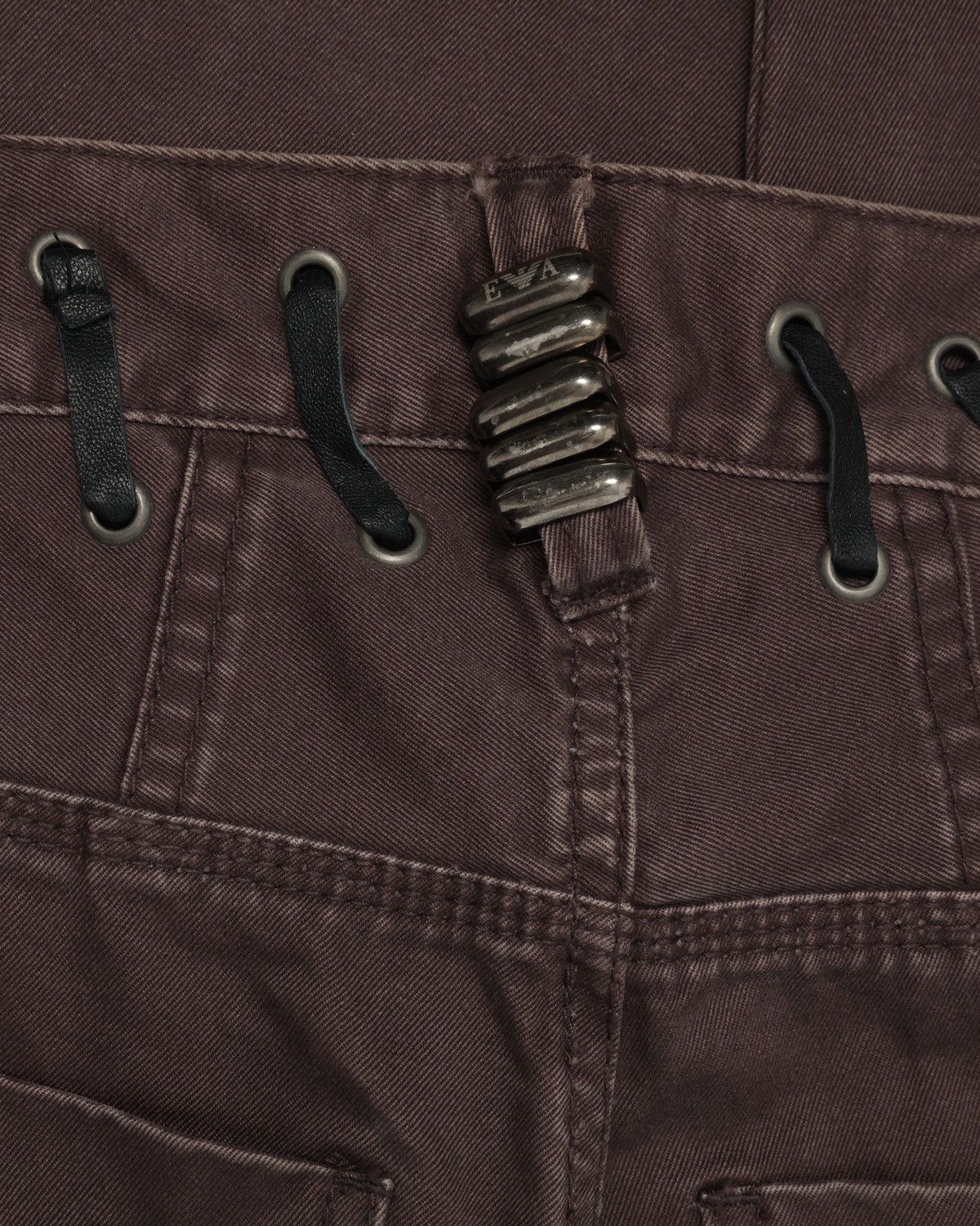 Emporio Armani Emporio Armani Lace-Up Waist Leather Trim Flare Pants Size US 28 / EU 44 - 1 Thumbnail