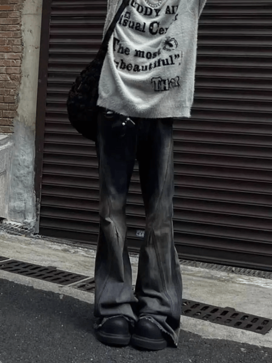 Designer × Jean × Vintage Street Hip Hop Grunge Y2K Micro Flared Jeans Size US 34 / EU 50 - 3 Thumbnail