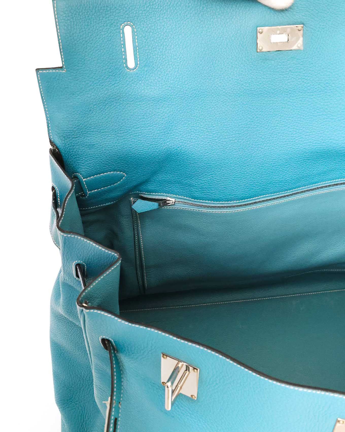 Hermes Kelly 50 Voyage Blue Jean Togo 2004 Size ONE SIZE - 20 Thumbnail