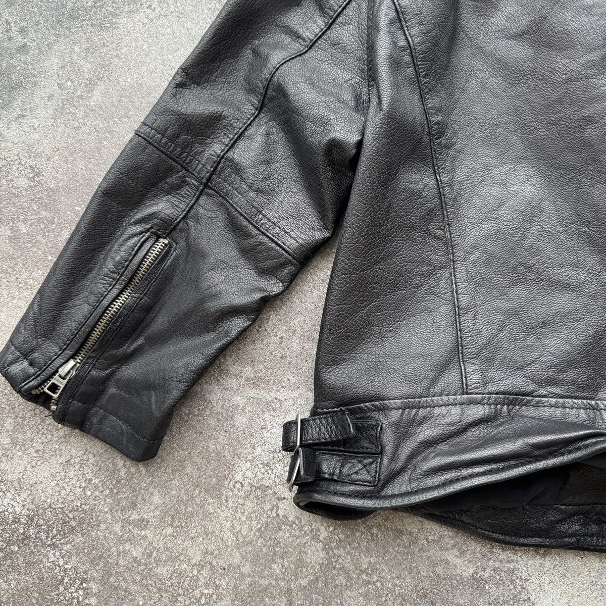 20471120 Bershka Vintage Y2K Leather Biker 3/4 Sleeve Cropped Jacket Size S / US 4 / IT 40 - 11 Thumbnail